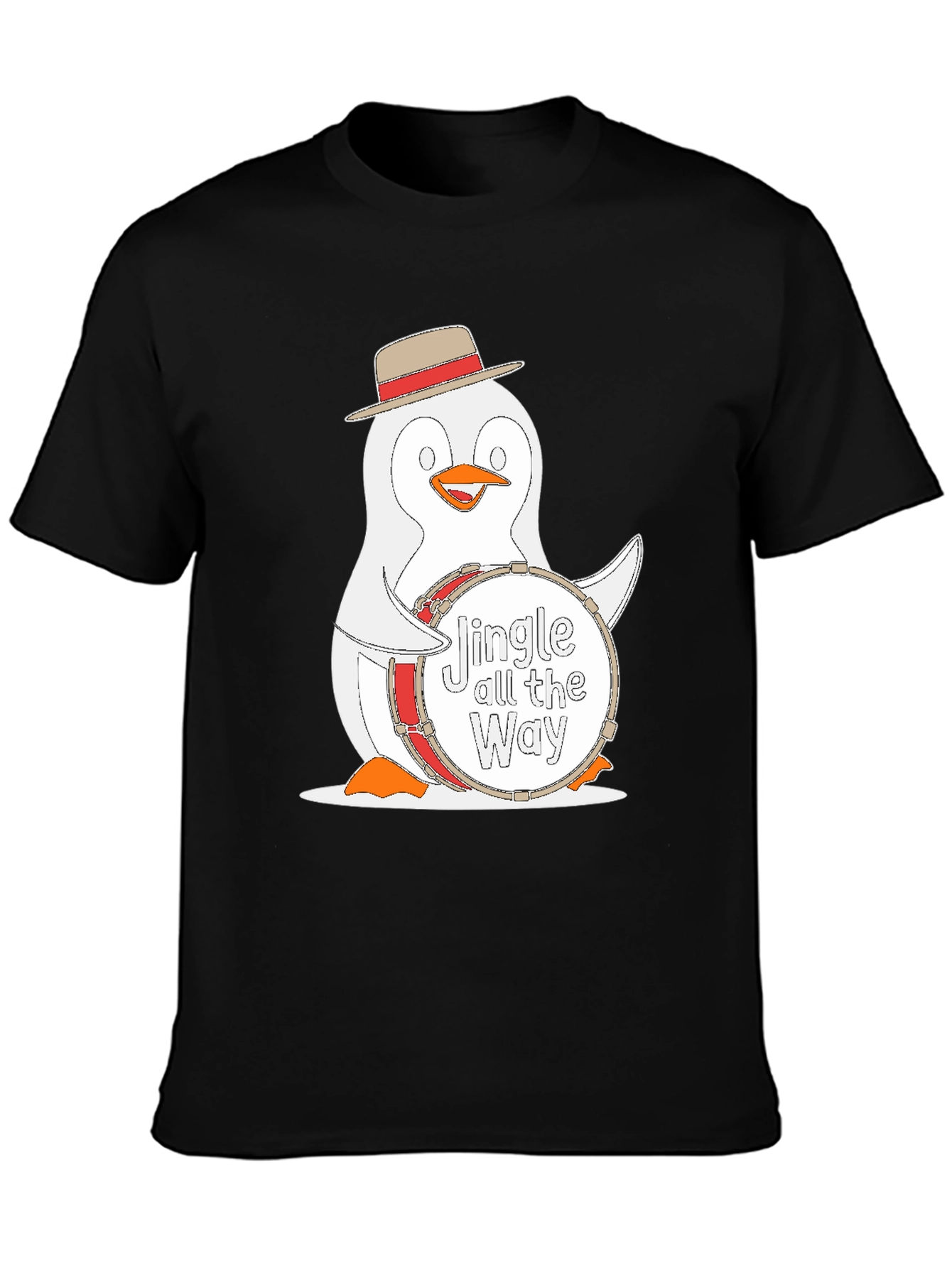 Festive Penguin Drummer T-Shirt