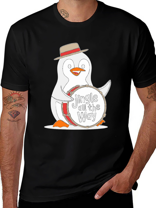 Festive Penguin Drummer T-Shirt