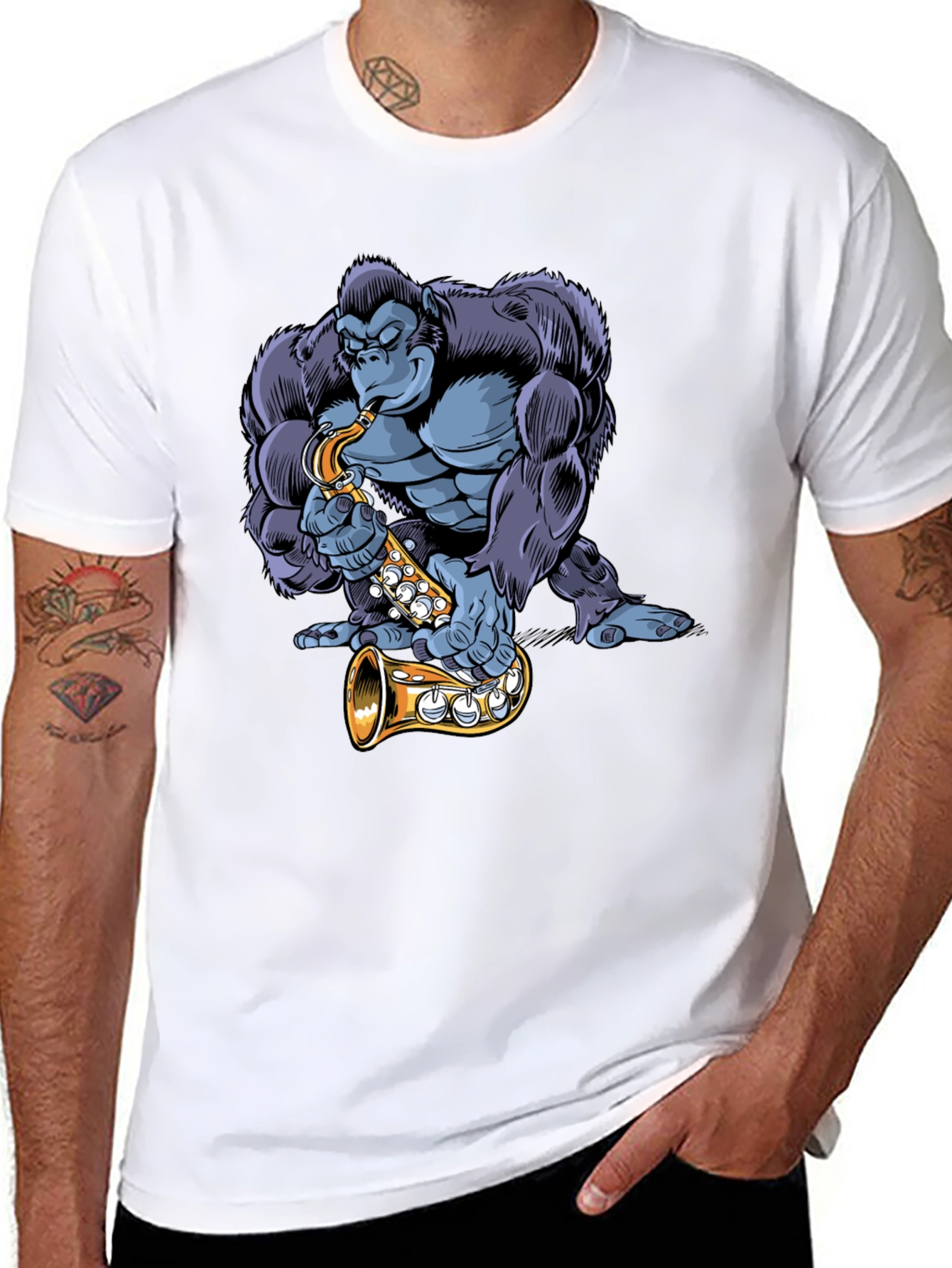 Gorilla Sax Player Graphic Tee