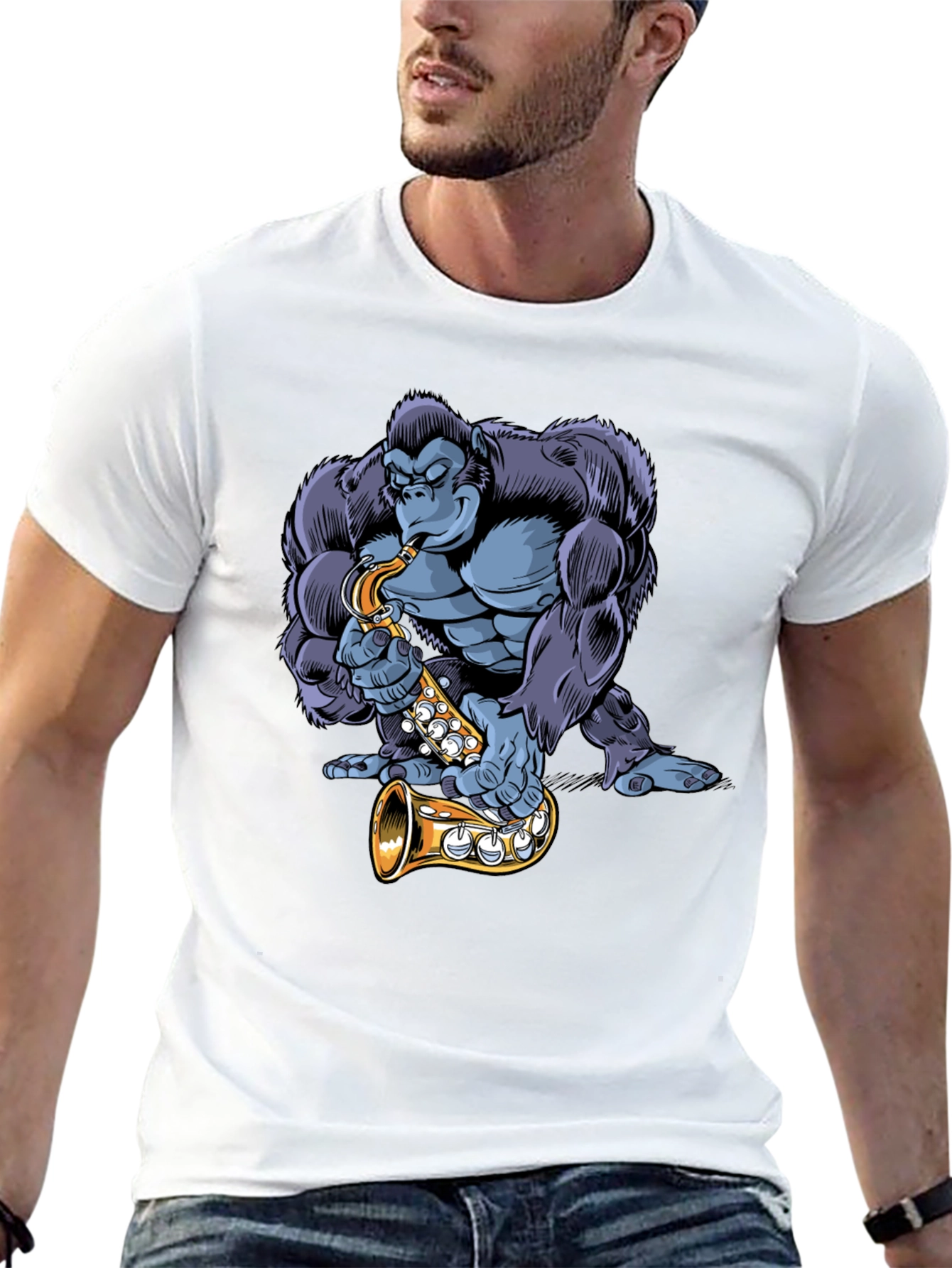 Gorilla Sax Player Graphic Tee