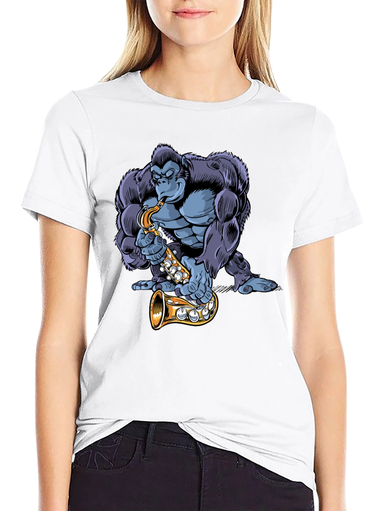 Gorilla Sax Player Graphic Tee