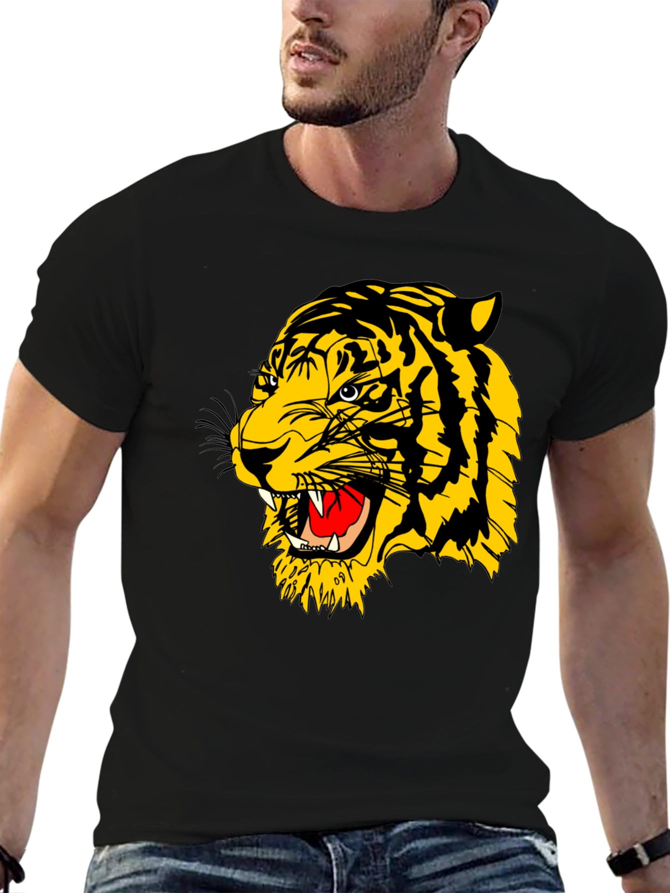 Roaring Tiger Graphic Black T-Shirt