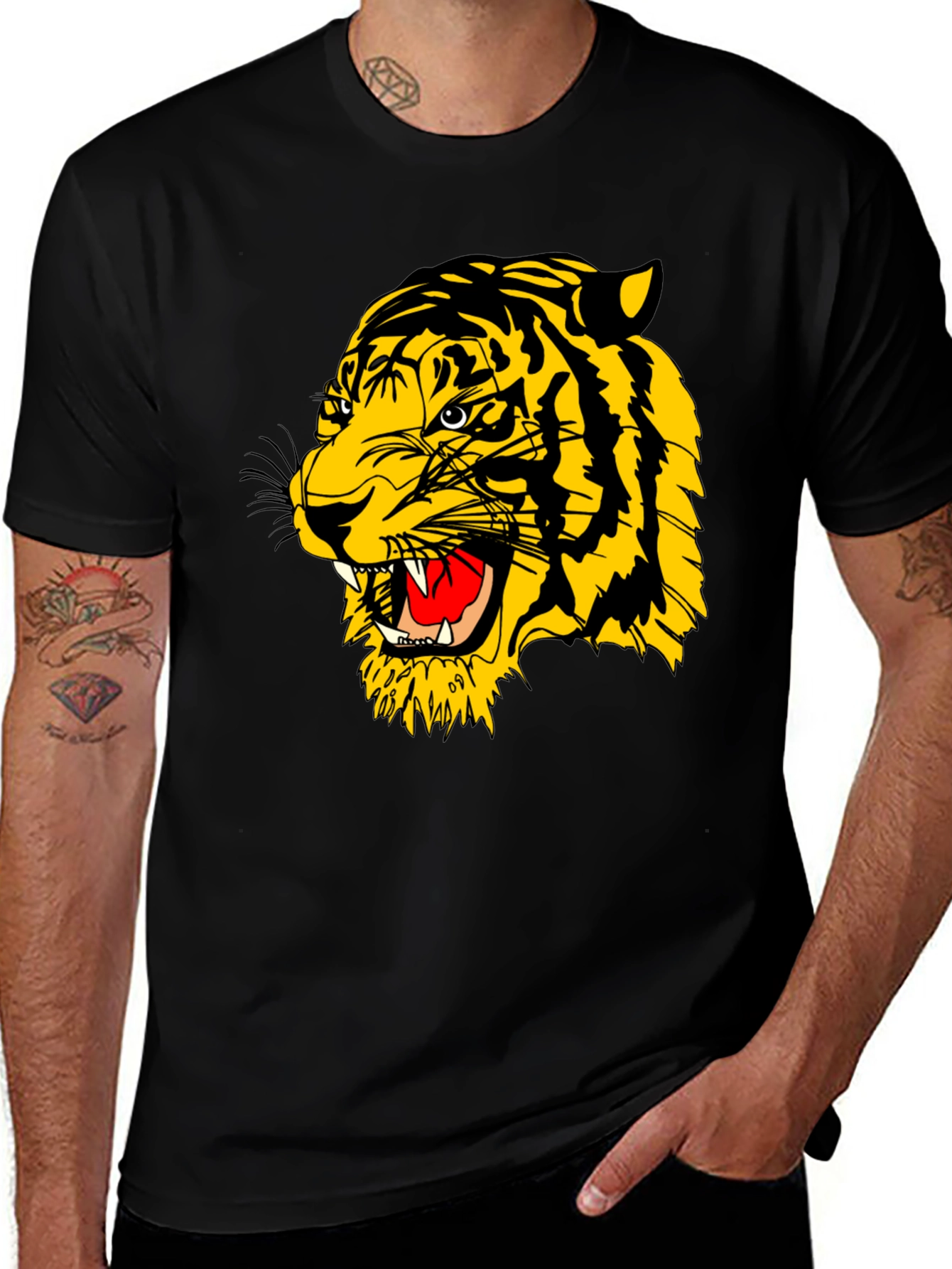 Roaring Tiger Graphic Black T-Shirt