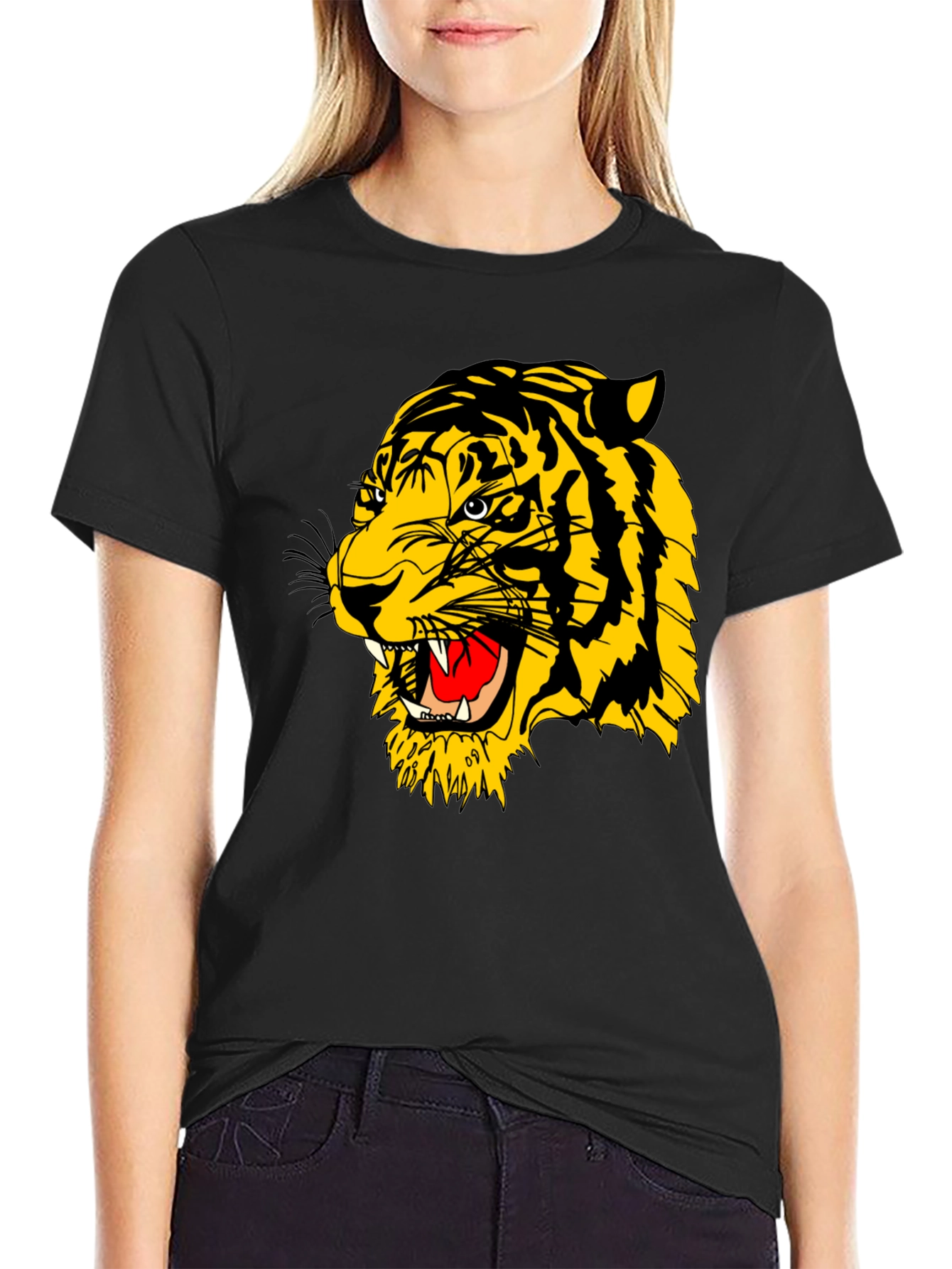 Roaring Tiger Graphic Black T-Shirt