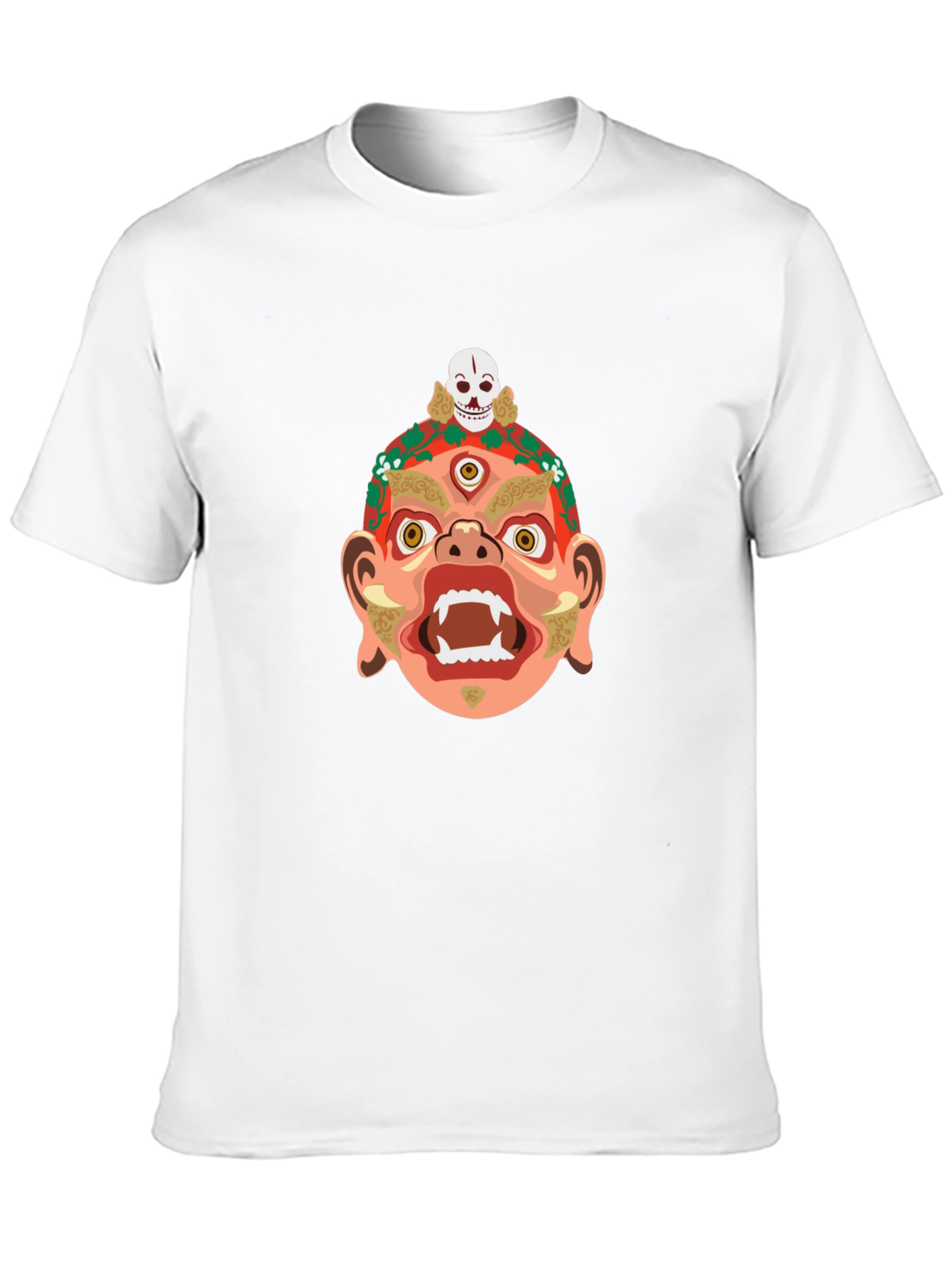 Mystic Mask Graphic Tee - Bold Black Cotton Shirt