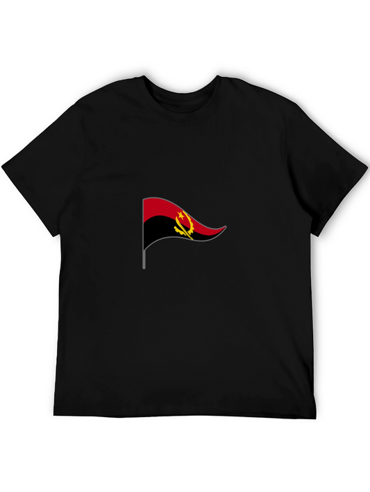 Angola Flag Graphic Black T-Shirt