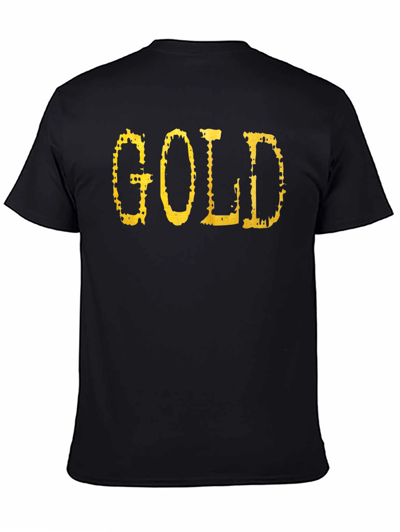 Gold Graphic Tee - Black Cotton Casual T-Shirt