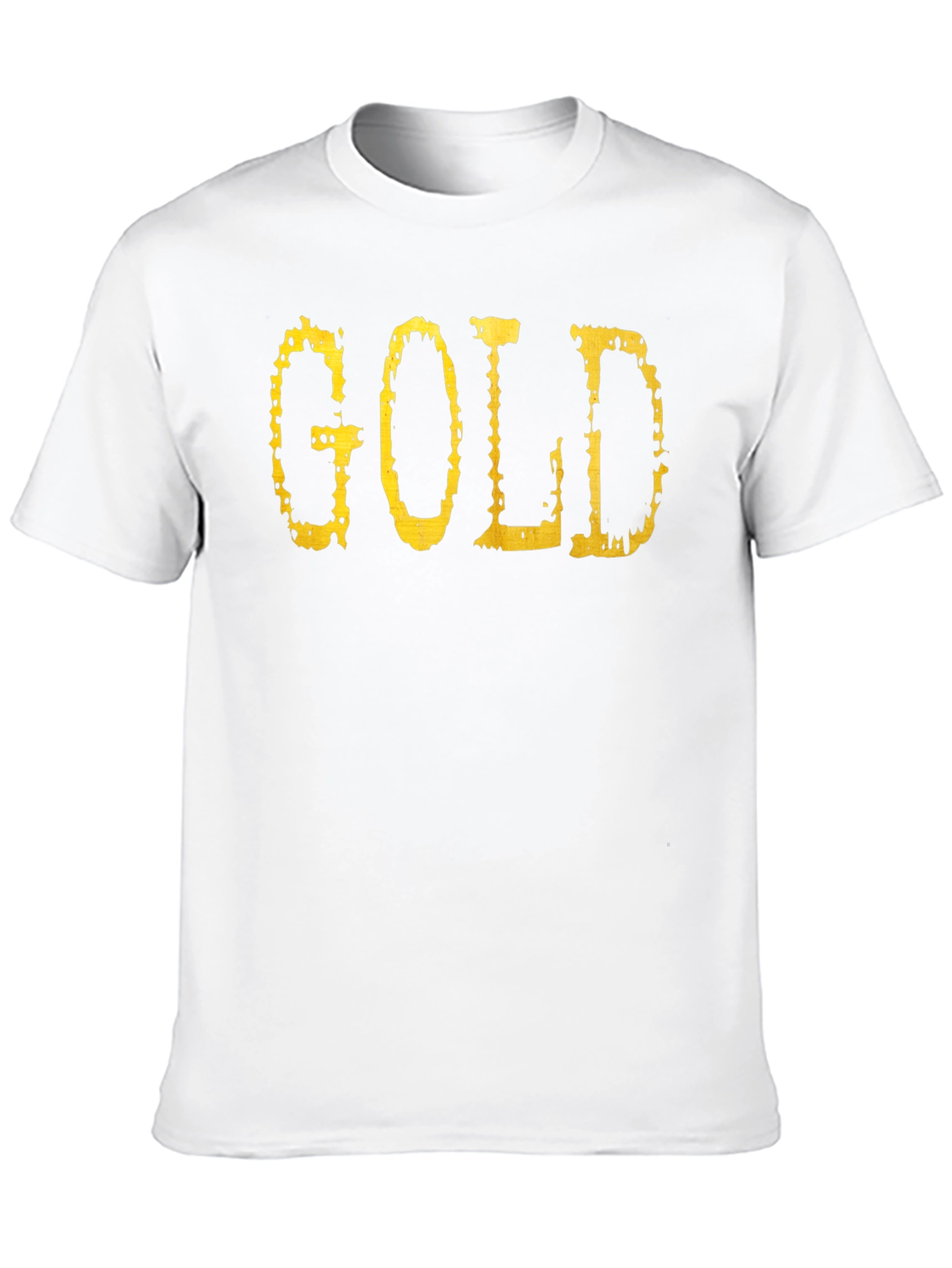 Gold Graphic Tee - Black Cotton Casual T-Shirt