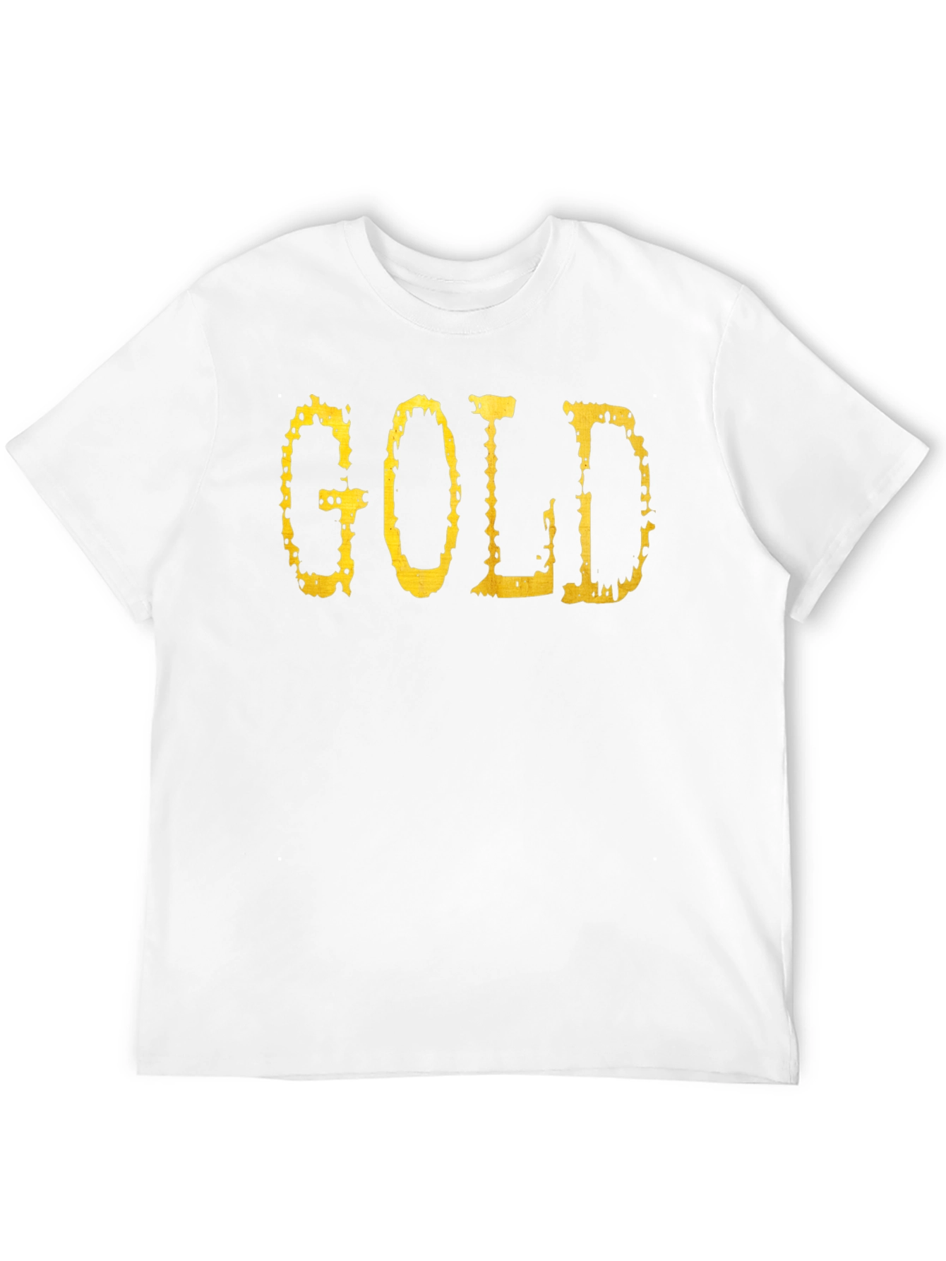 Gold Graphic Tee - Black Cotton Casual T-Shirt