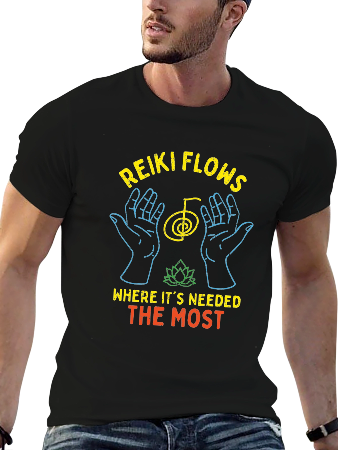 Reiki Flows T-Shirt - Energy Healing Design