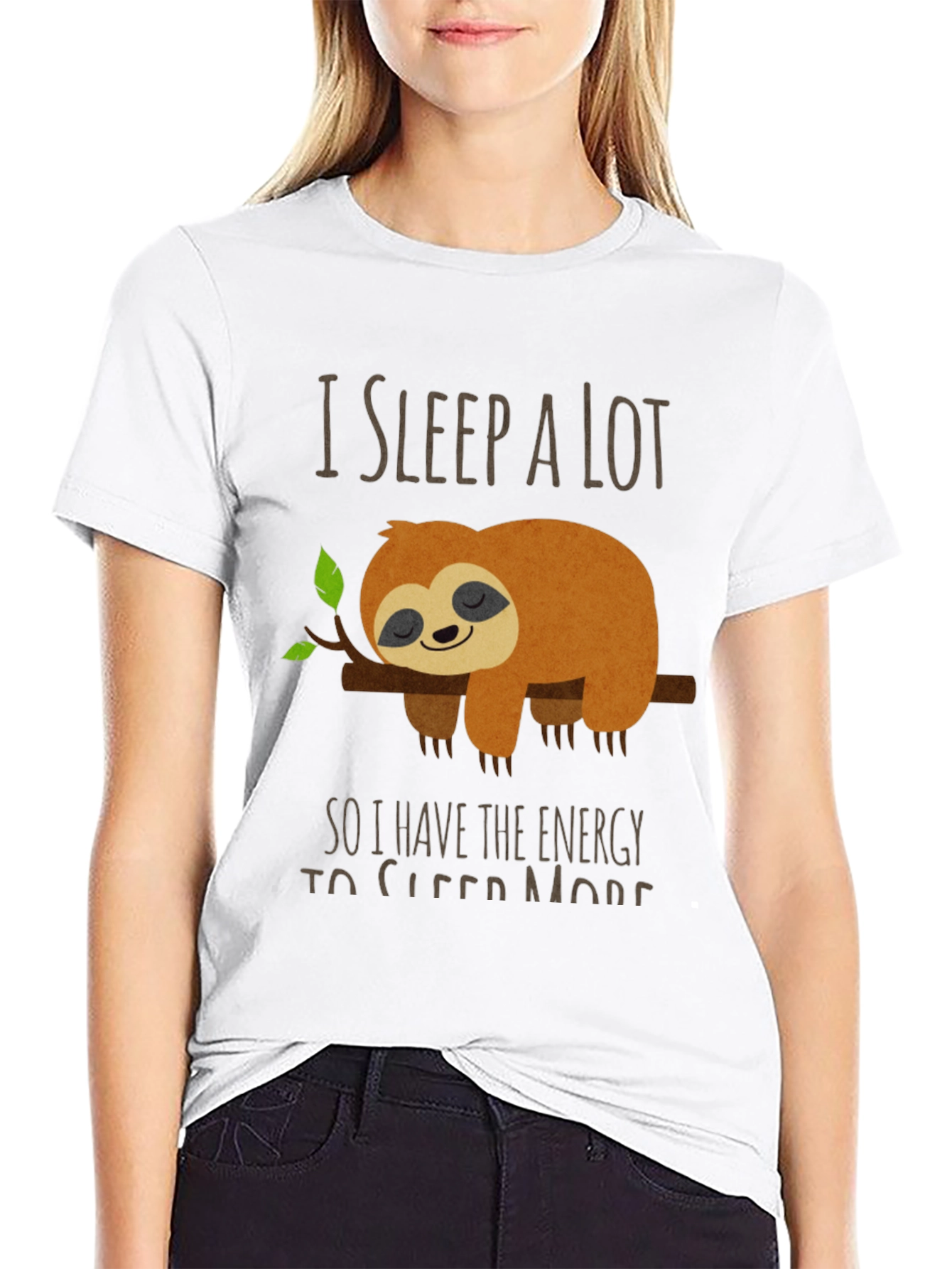 Funny Sloth T-Shirt - I Sleep a Lot