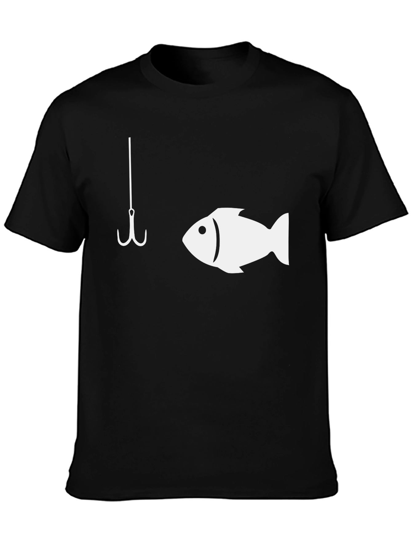 Fishing Hook & Fish Graphic T-Shirt