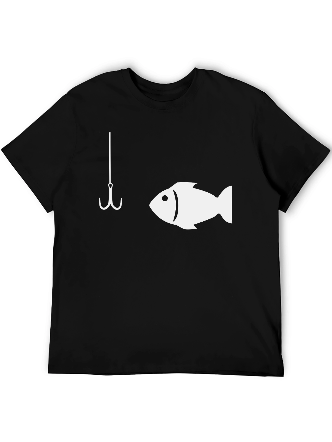 Fishing Hook & Fish Graphic T-Shirt