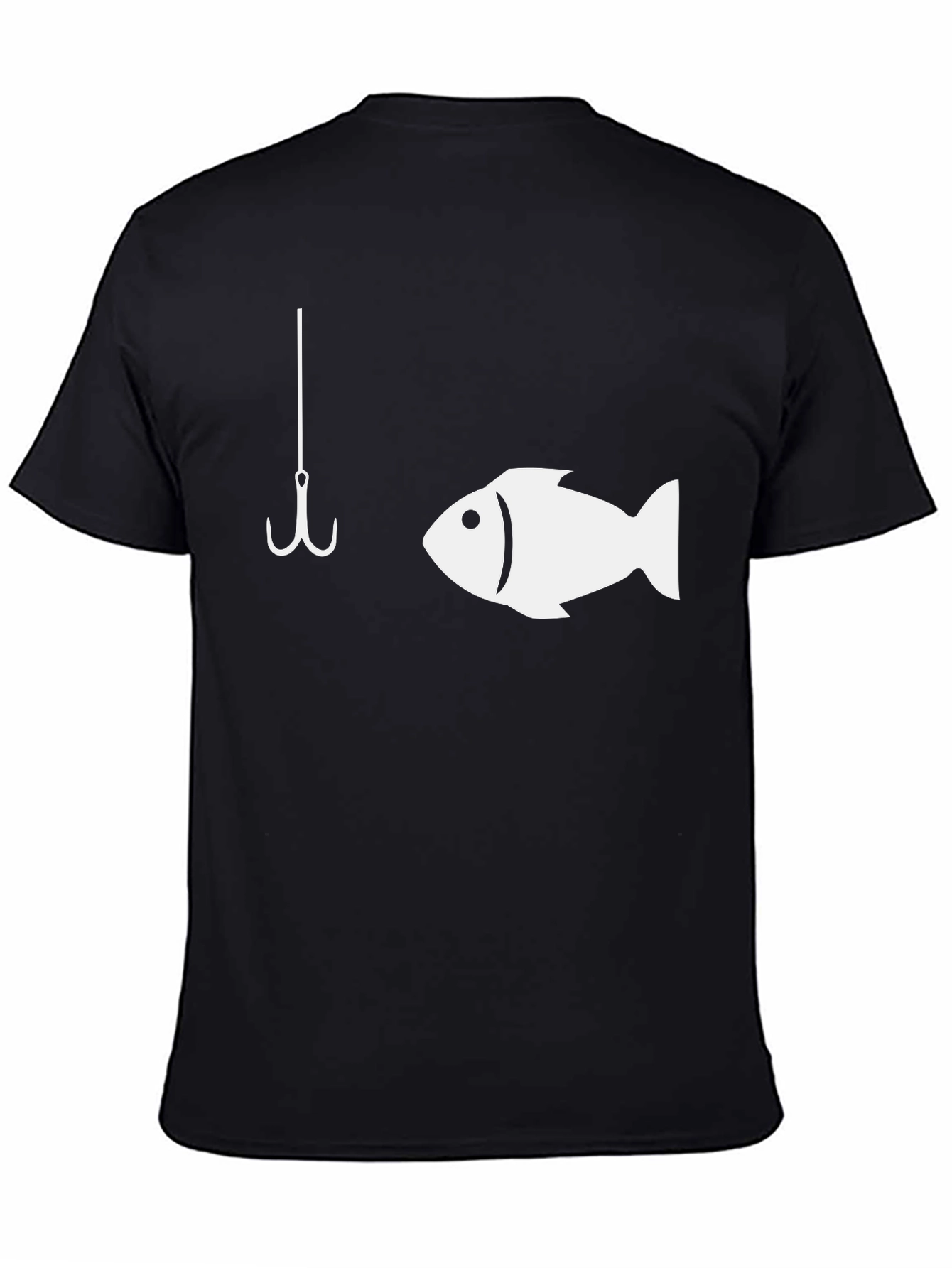 Fishing Hook & Fish Graphic T-Shirt