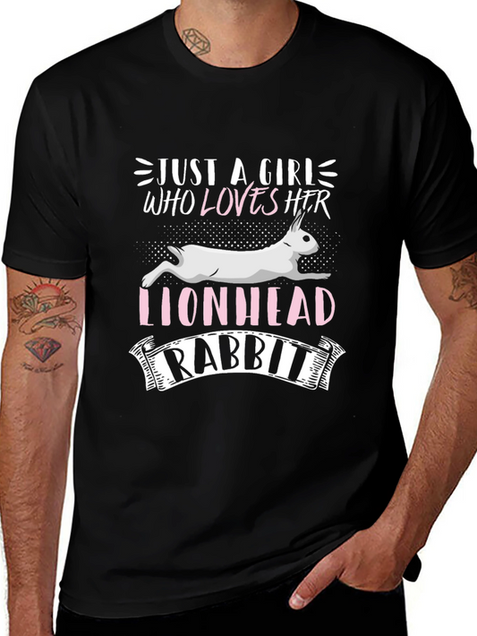 Lionhead Rabbit Lover T-Shirt - Just a Girl Who Loves Her Rabbit
