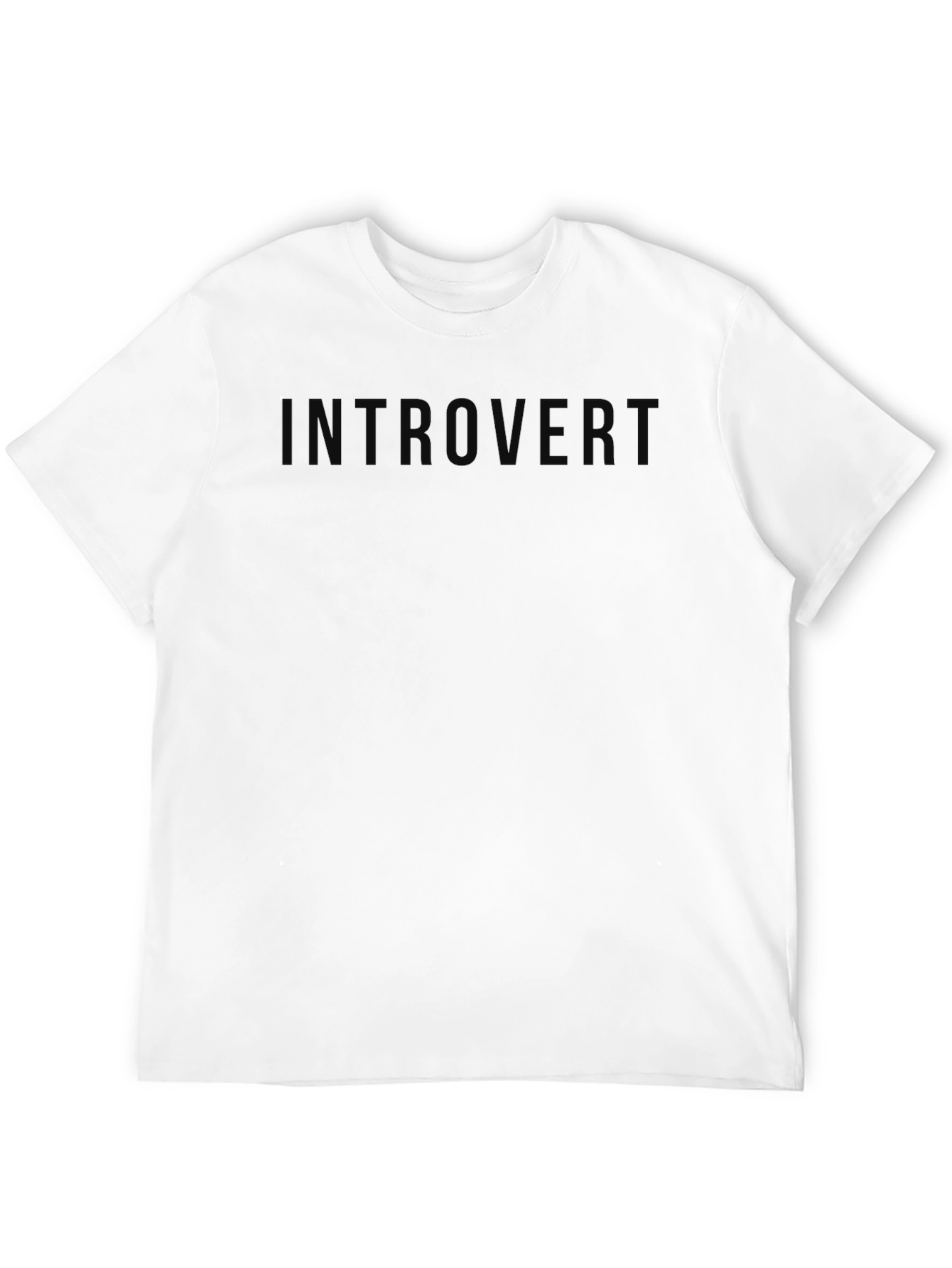 Introvert Black Cotton Tee - Comfortable Everyday Wear