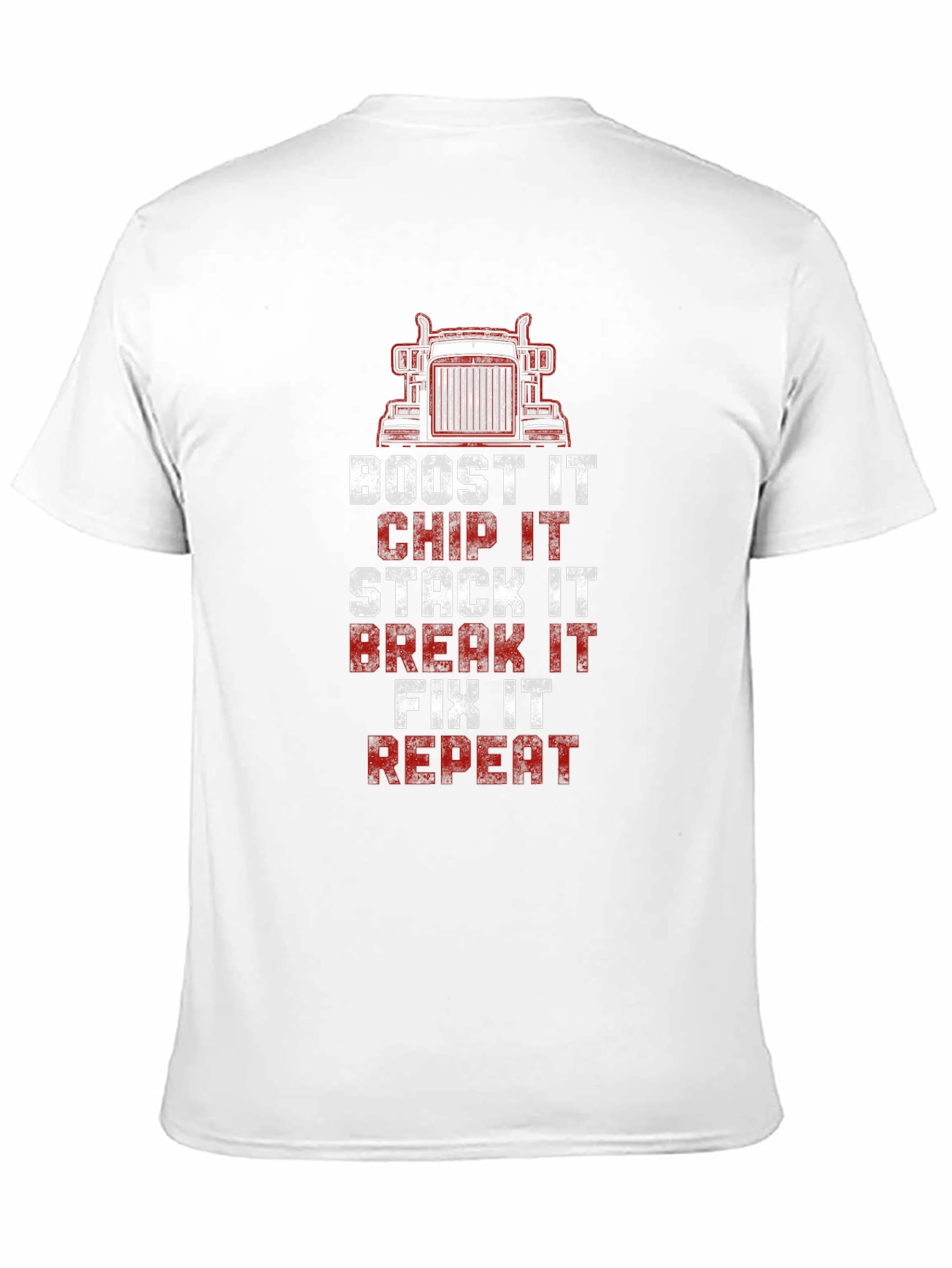 Trucker Boost Chip Stack Break Fix Repeat Graphic Tee
