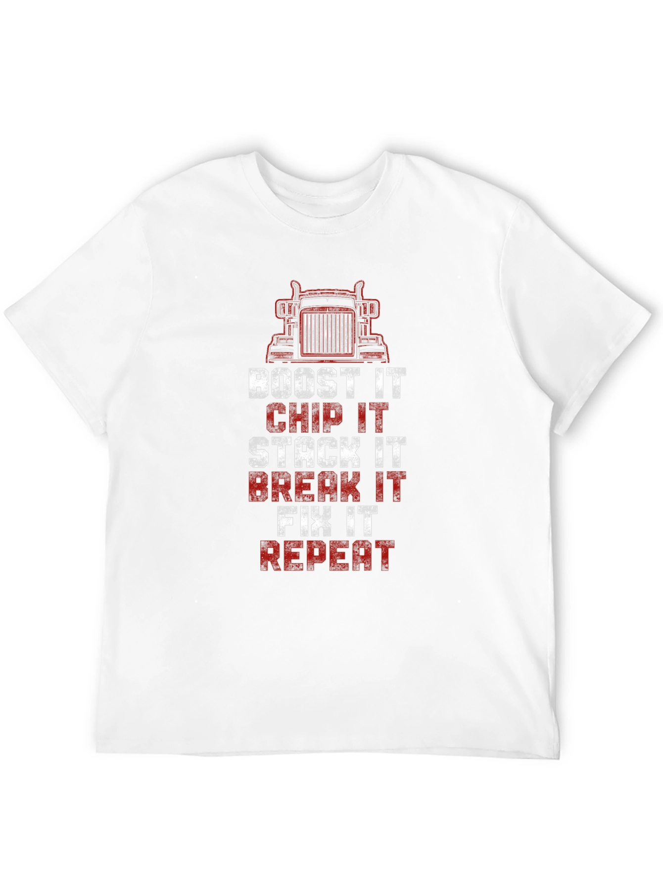 Trucker Boost Chip Stack Break Fix Repeat Graphic Tee