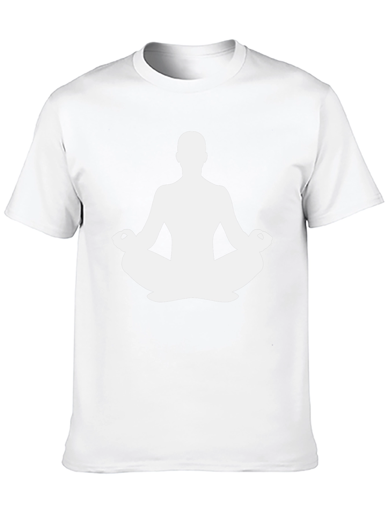 Meditating Man Graphic Tee - Black Cotton Casual Top