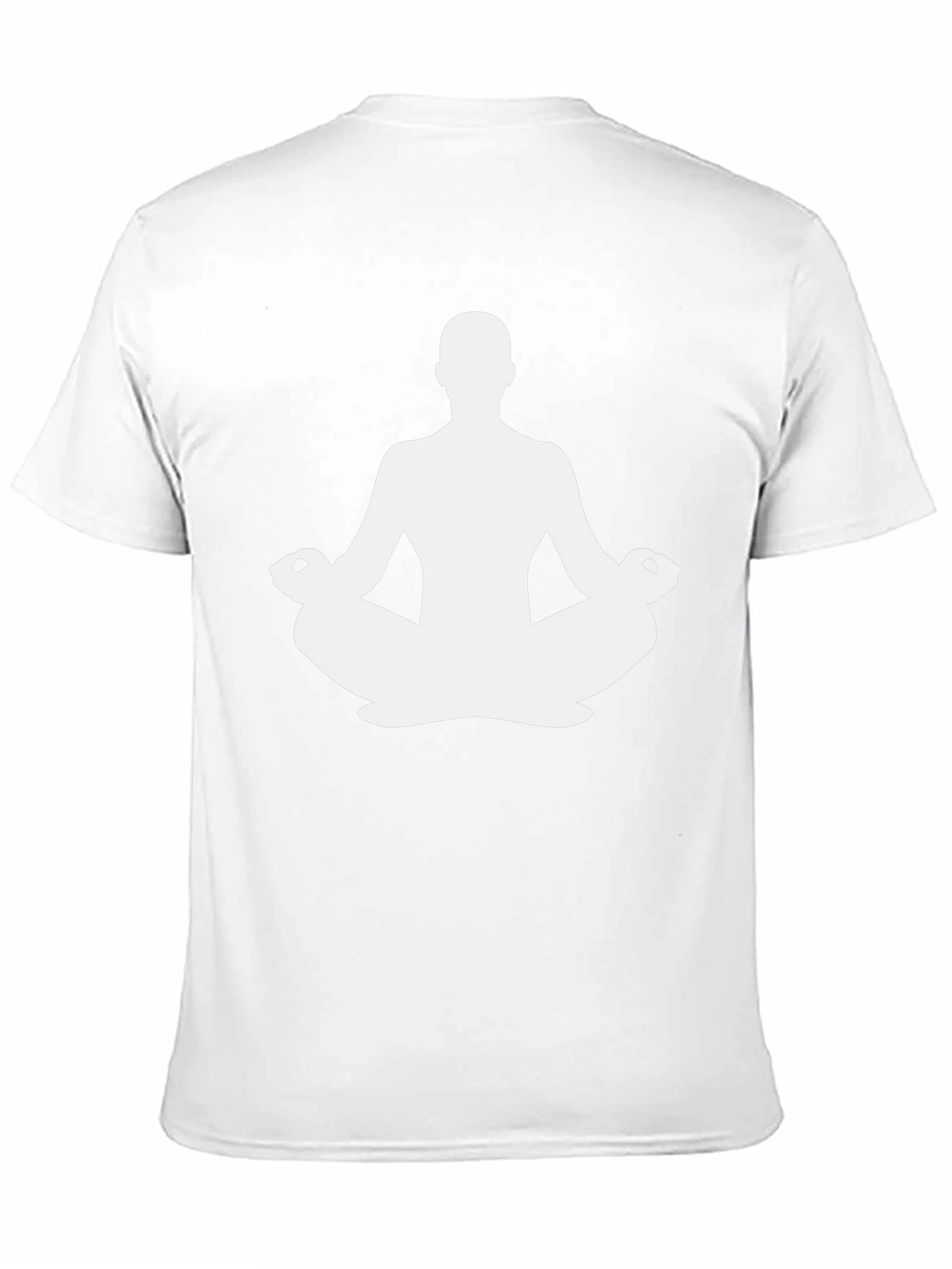 Meditating Man Graphic Tee - Black Cotton Casual Top