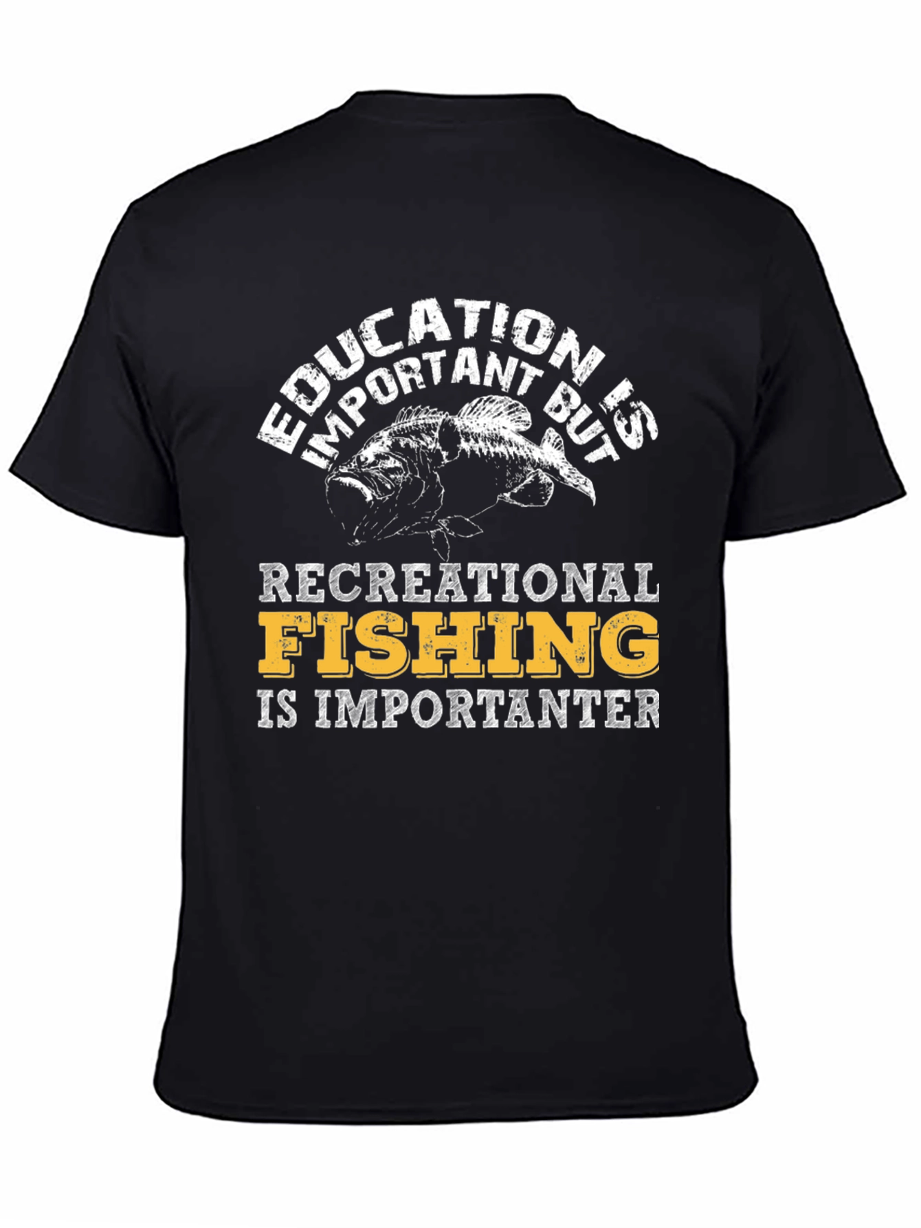 Funny Fishing T-Shirt - Education vs. Fishing