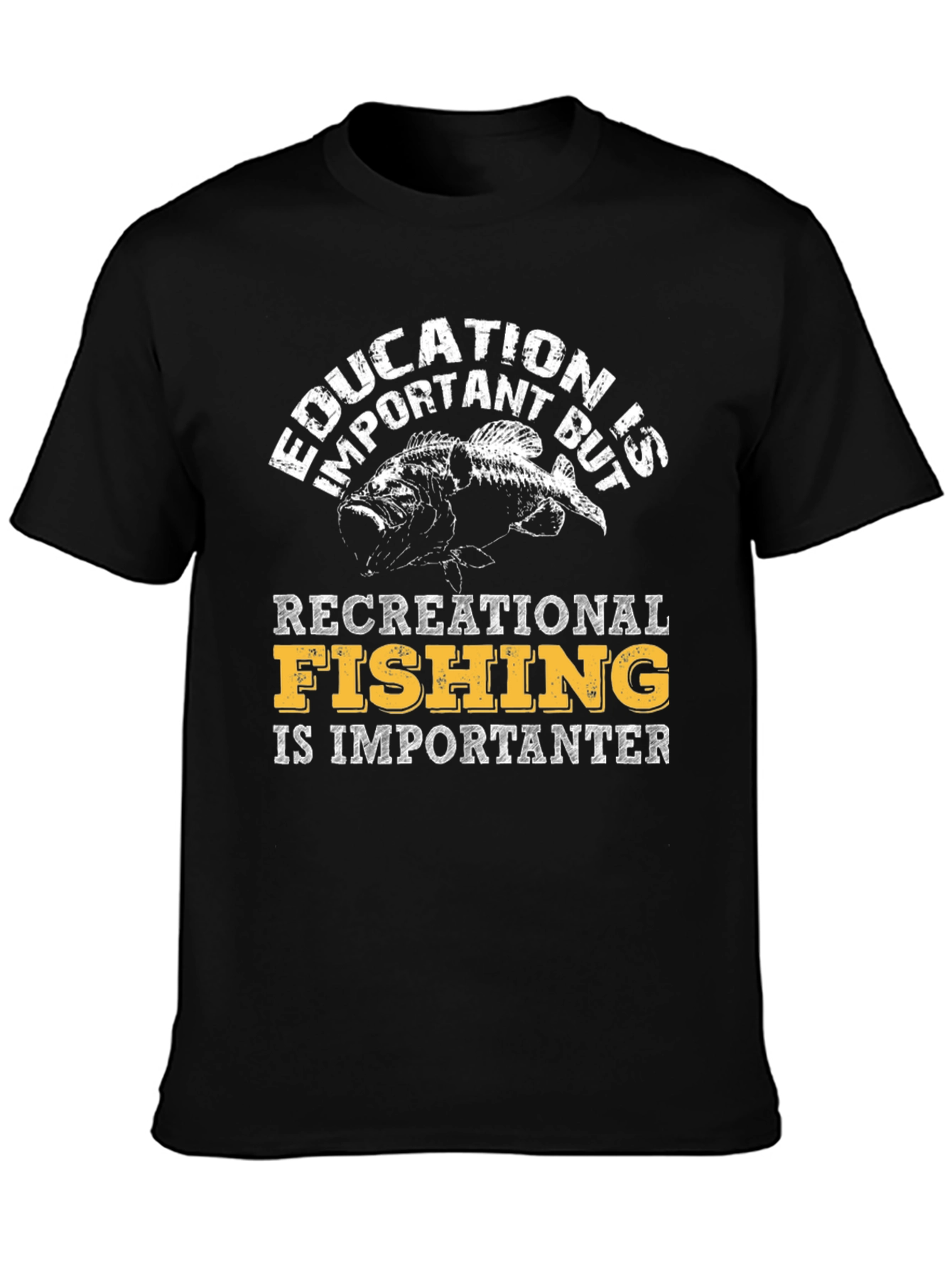 Funny Fishing T-Shirt - Education vs. Fishing
