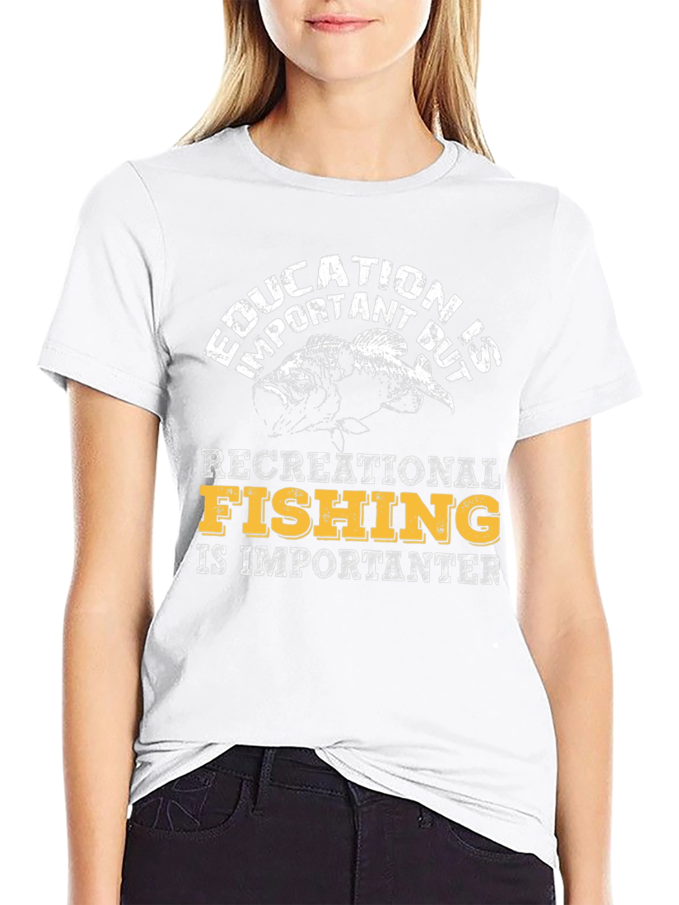 Funny Fishing T-Shirt - Education vs. Fishing