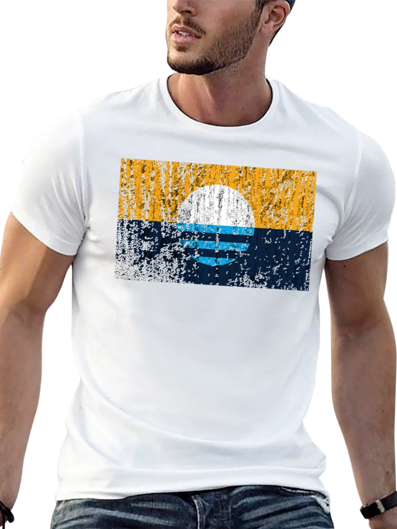 Sunset Graphic Tee - Retro Style Black T-Shirt