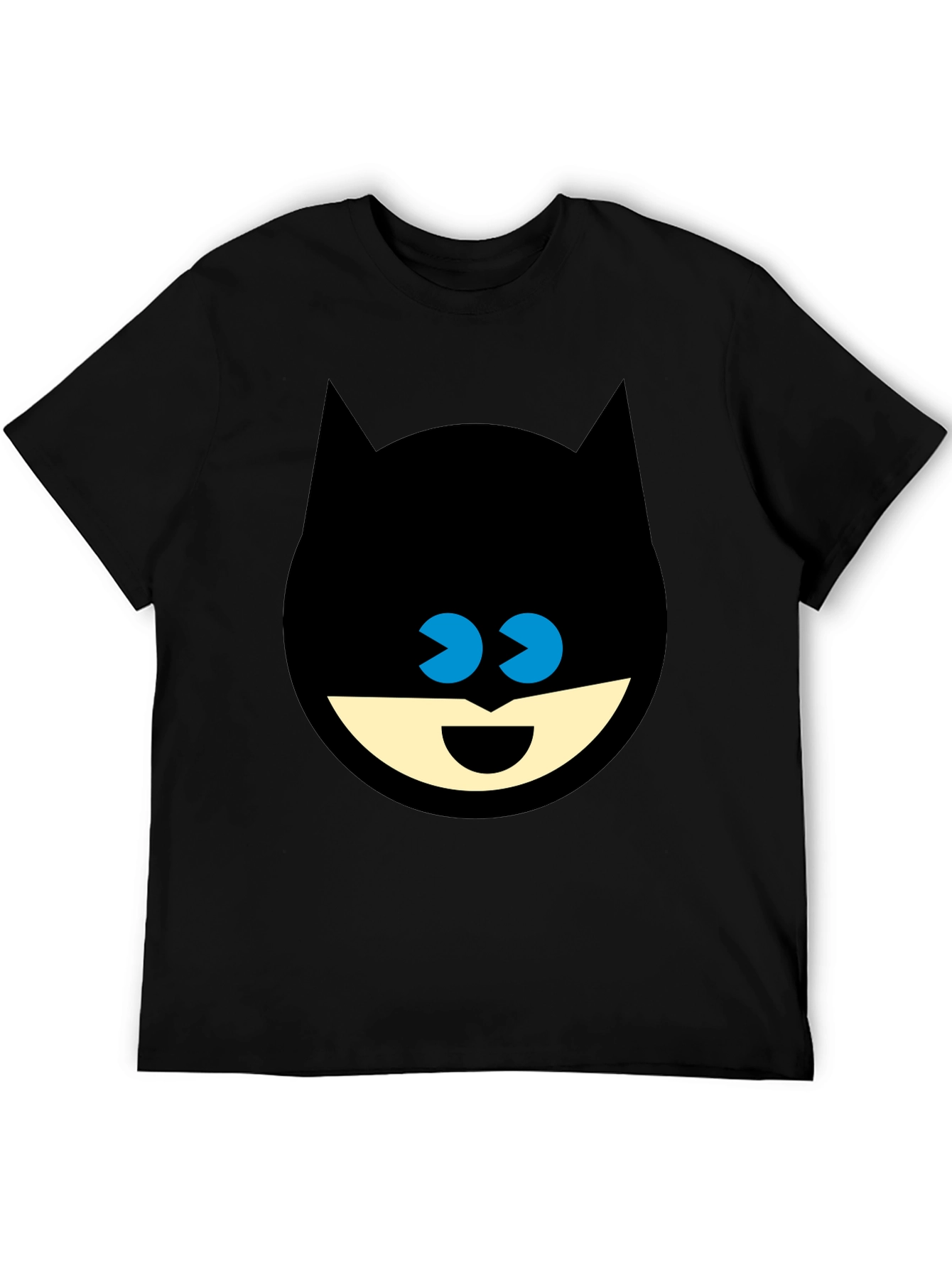 Funny Batman Face Black T-Shirt
