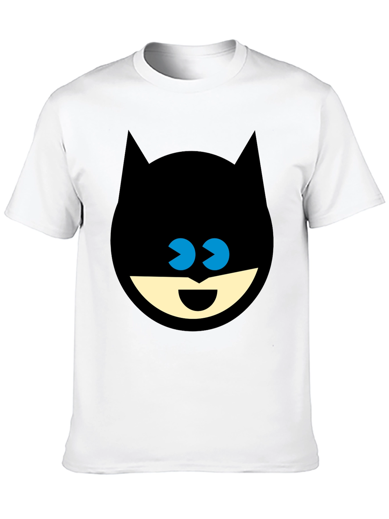 Funny Batman Face Black T-Shirt
