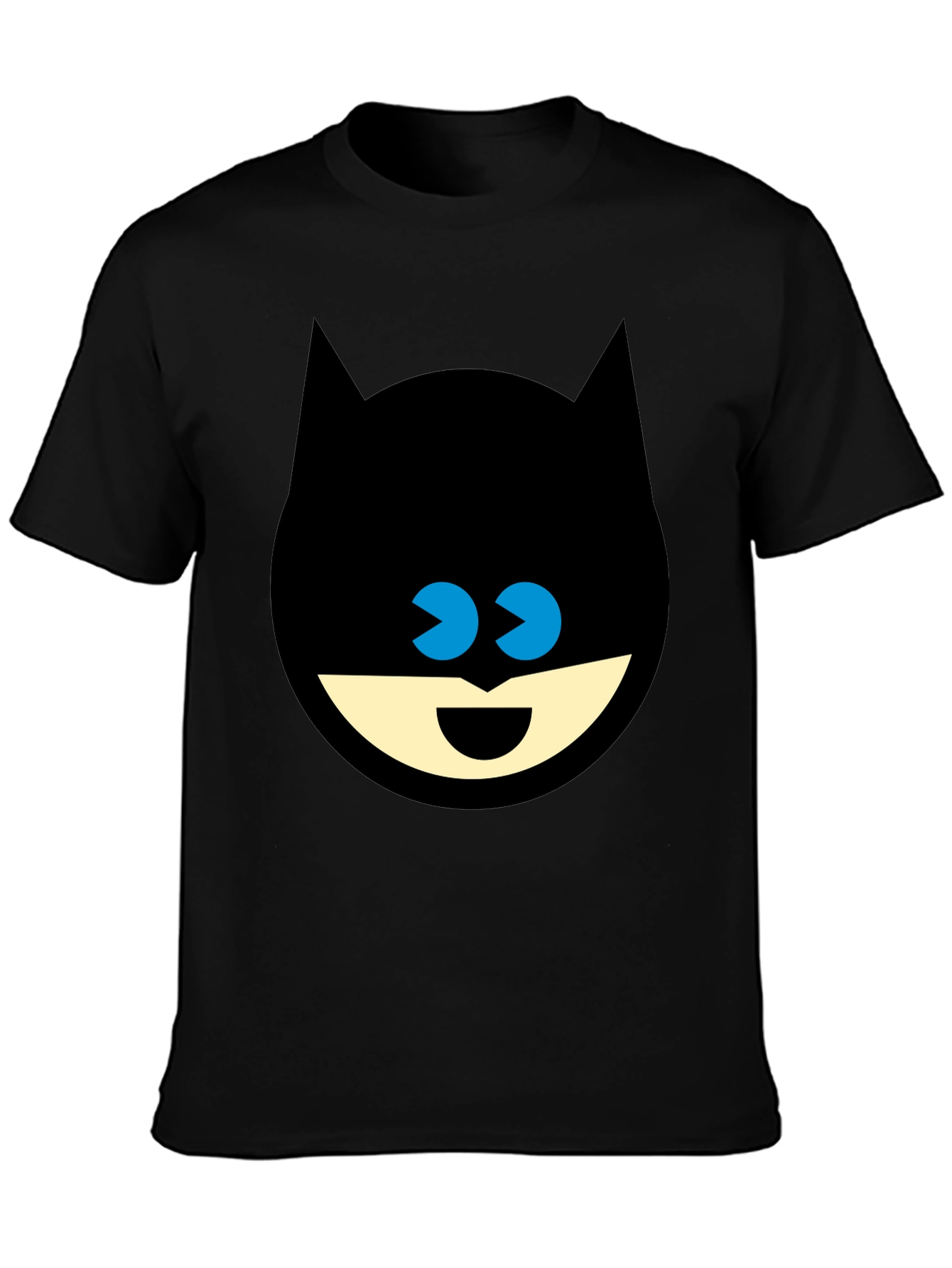 Funny Batman Face Black T-Shirt