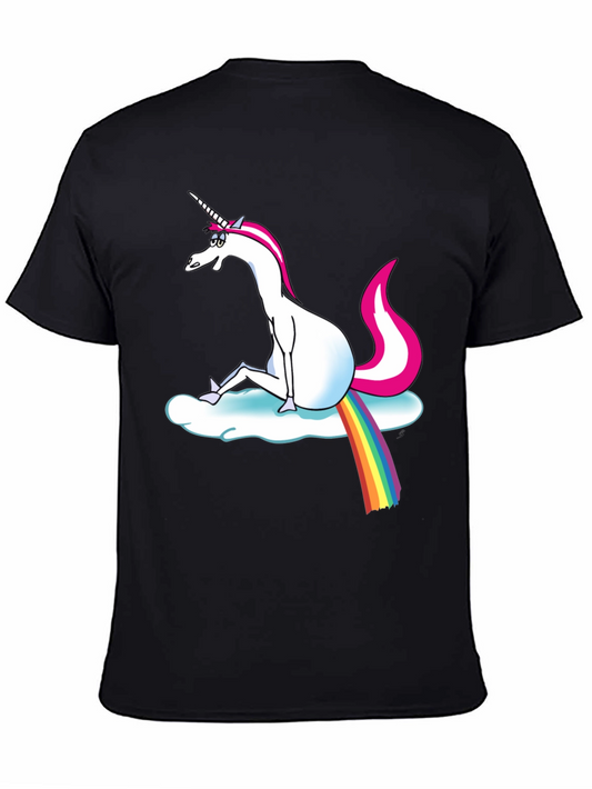 Unicorn Rainbow Funny T-Shirt - Mens Black Tee