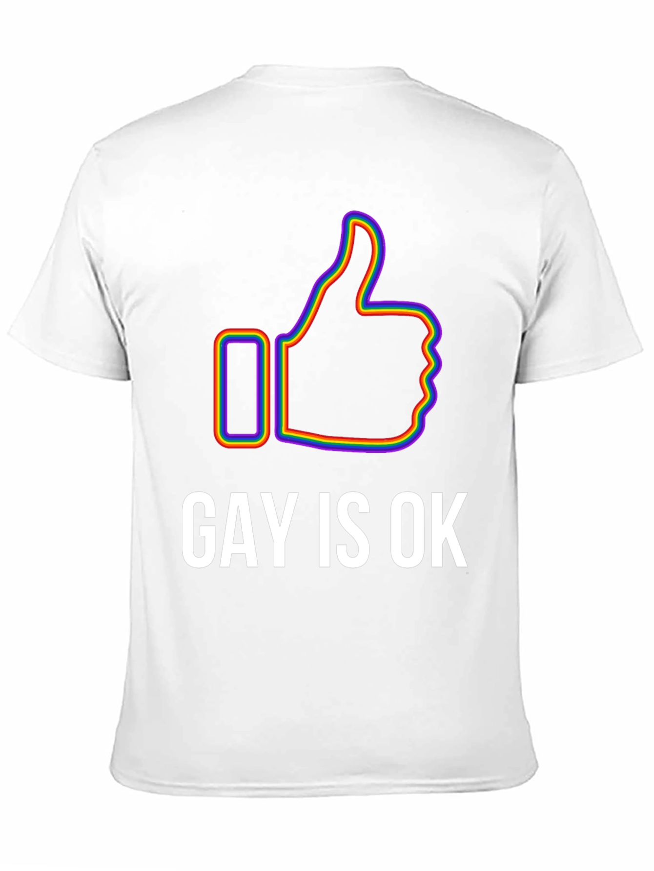 Gay Is Ok Pride T-Shirt - Rainbow Thumbs Up