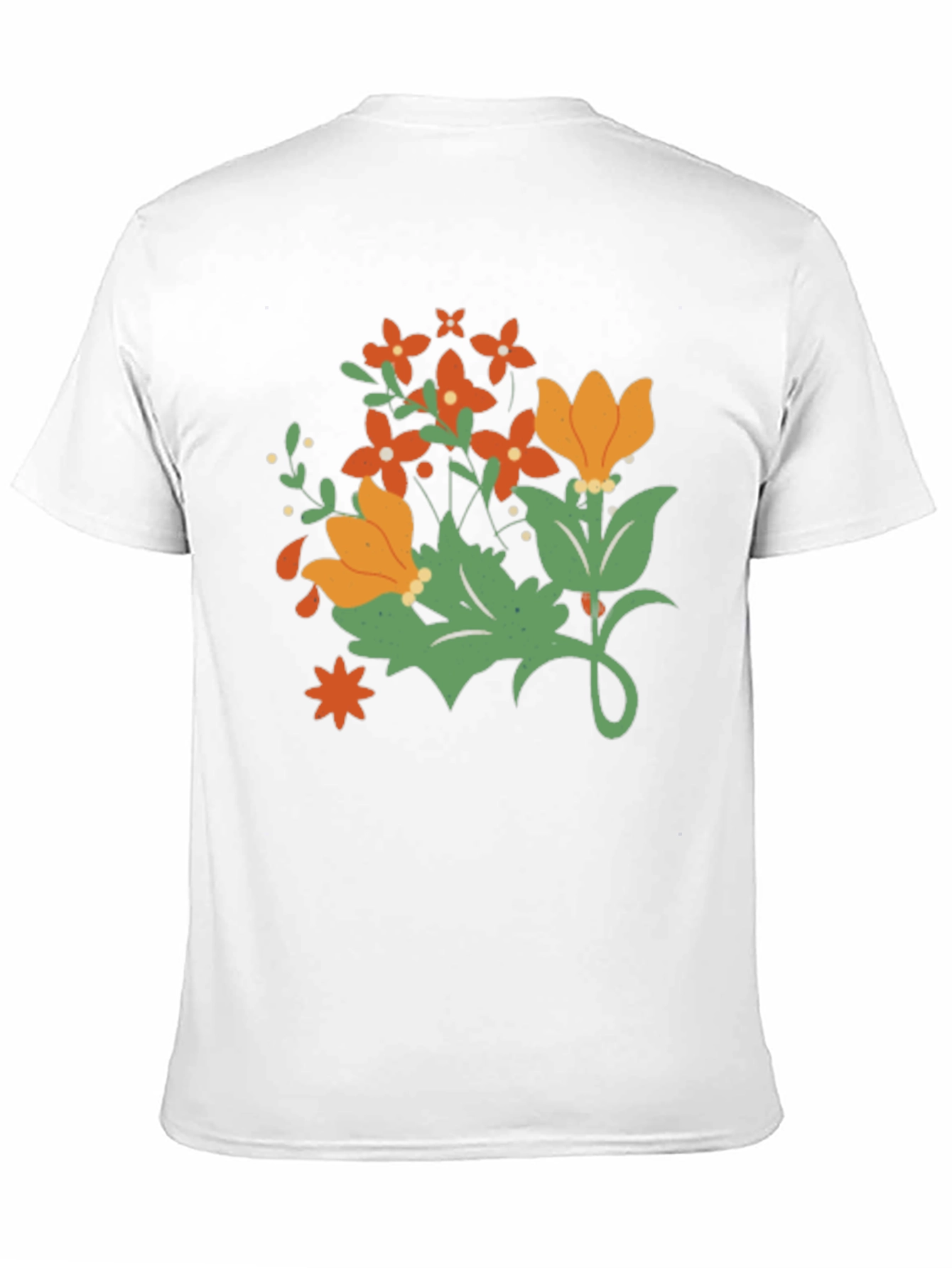 Floral Graphic Print Mens Black T-Shirt