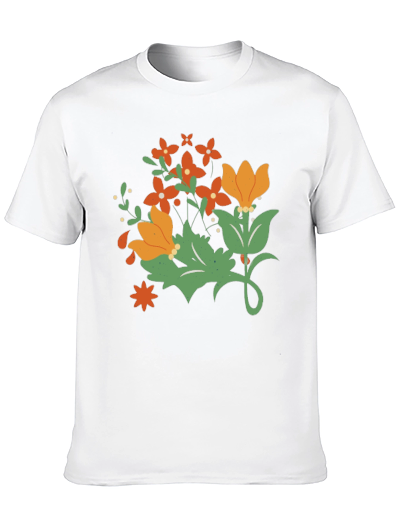 Floral Graphic Print Mens Black T-Shirt