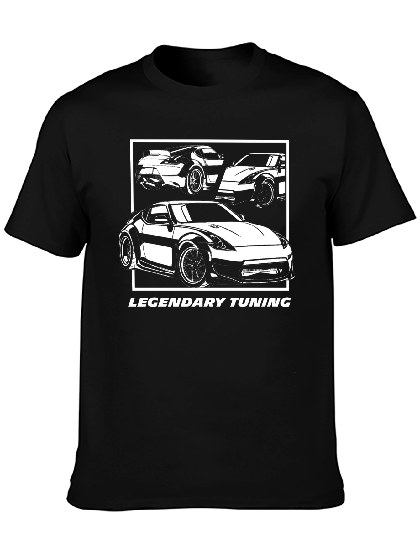 Legendary Tuning Car Graphic Tee - Black Cotton Blend