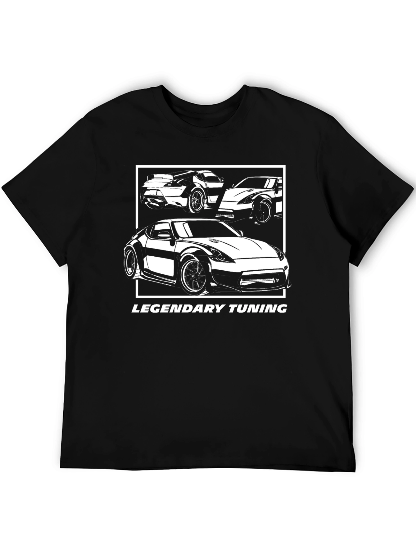 Legendary Tuning Car Graphic Tee - Black Cotton Blend