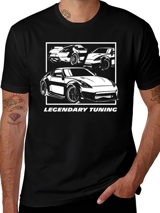 Legendary Tuning Car Graphic Tee - Black Cotton Blend