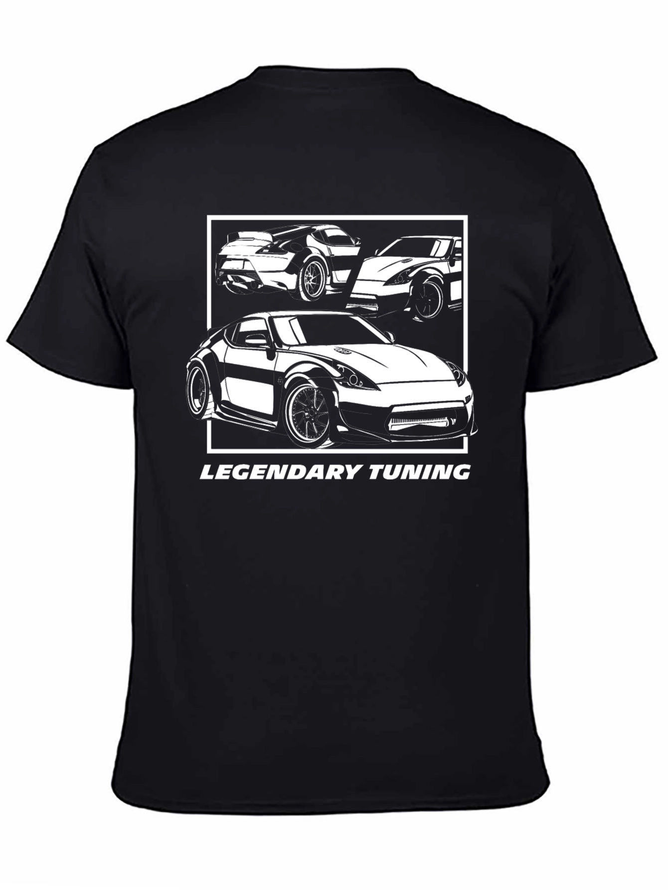 Legendary Tuning Car Graphic Tee - Black Cotton Blend