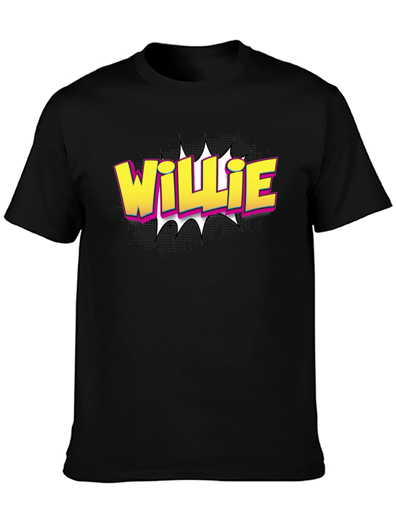 Willie Comic Style Black T-Shirt