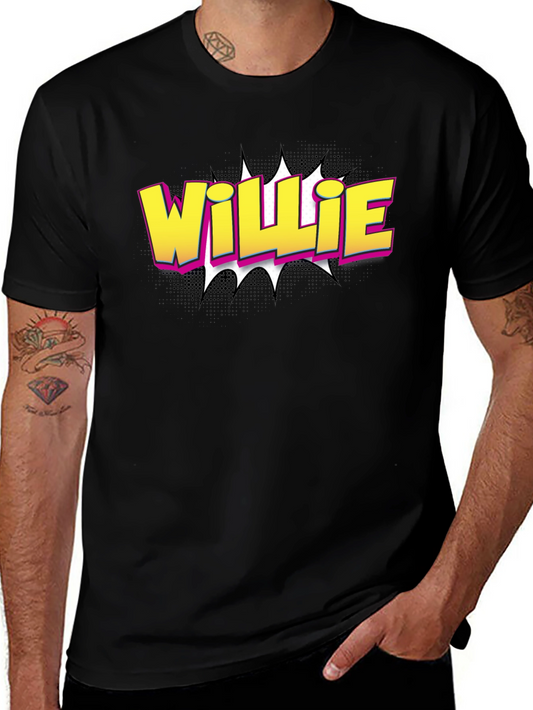 Willie Comic Style Black T-Shirt