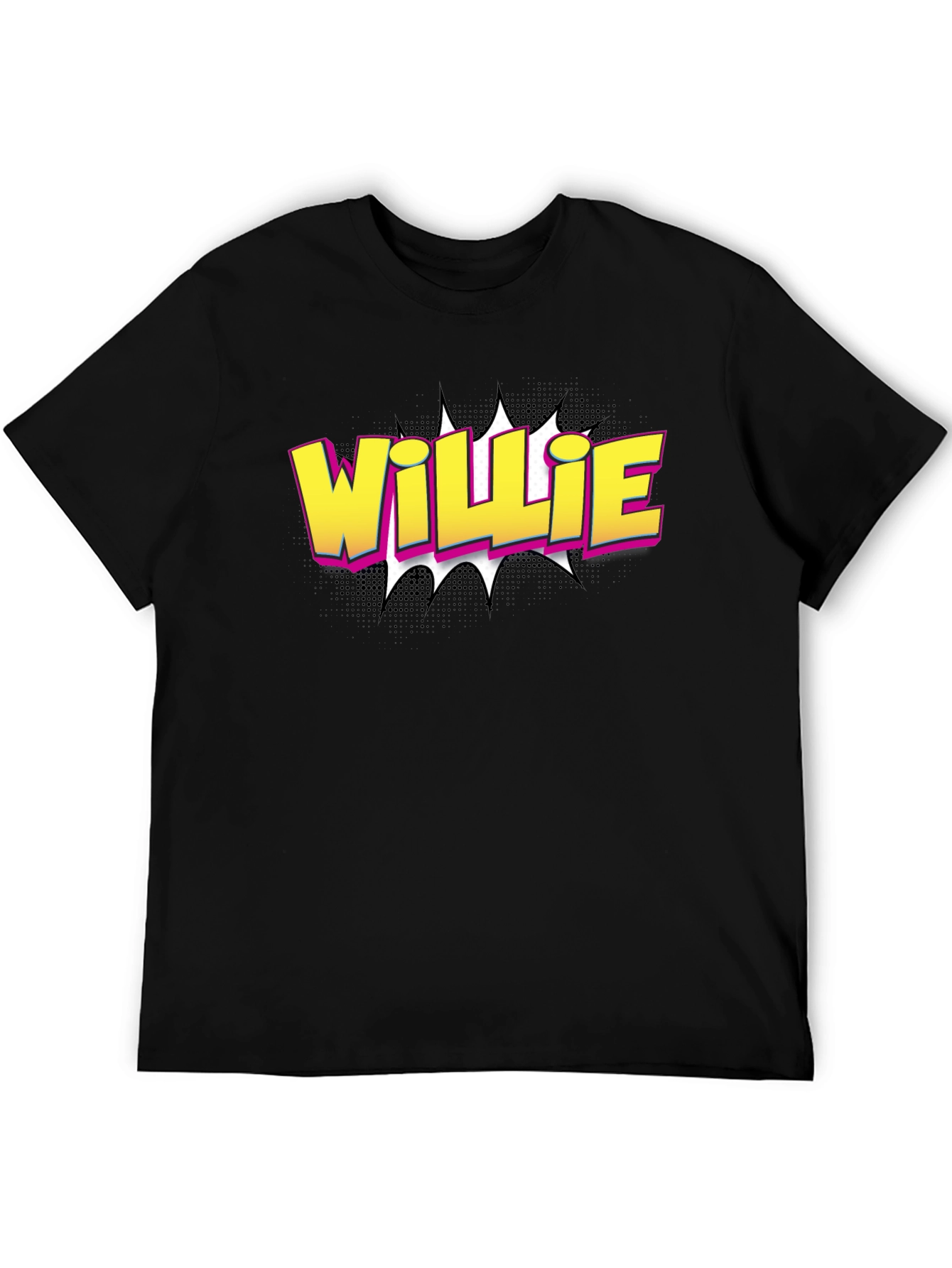Willie Comic Style Black T-Shirt
