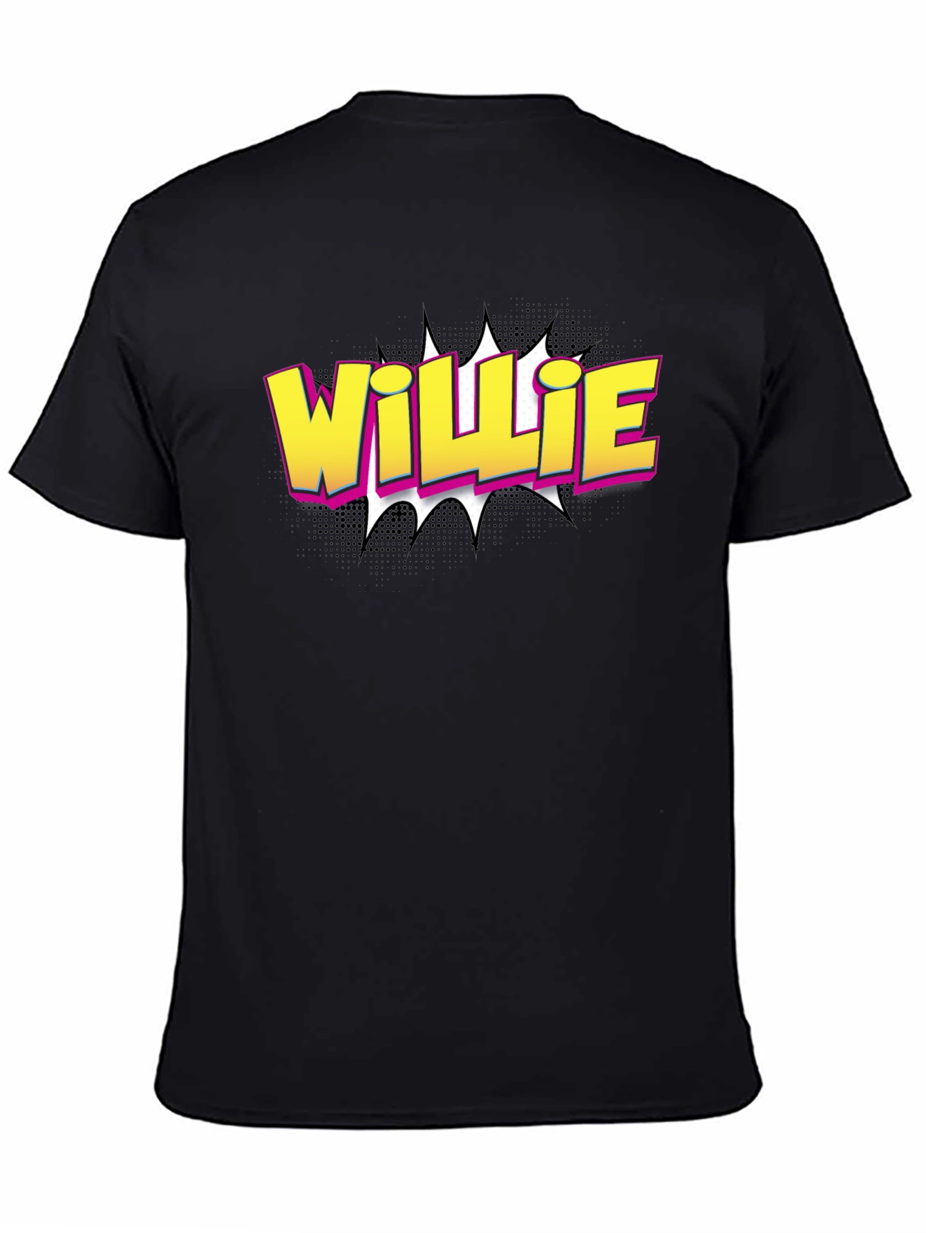 Willie Comic Style Black T-Shirt