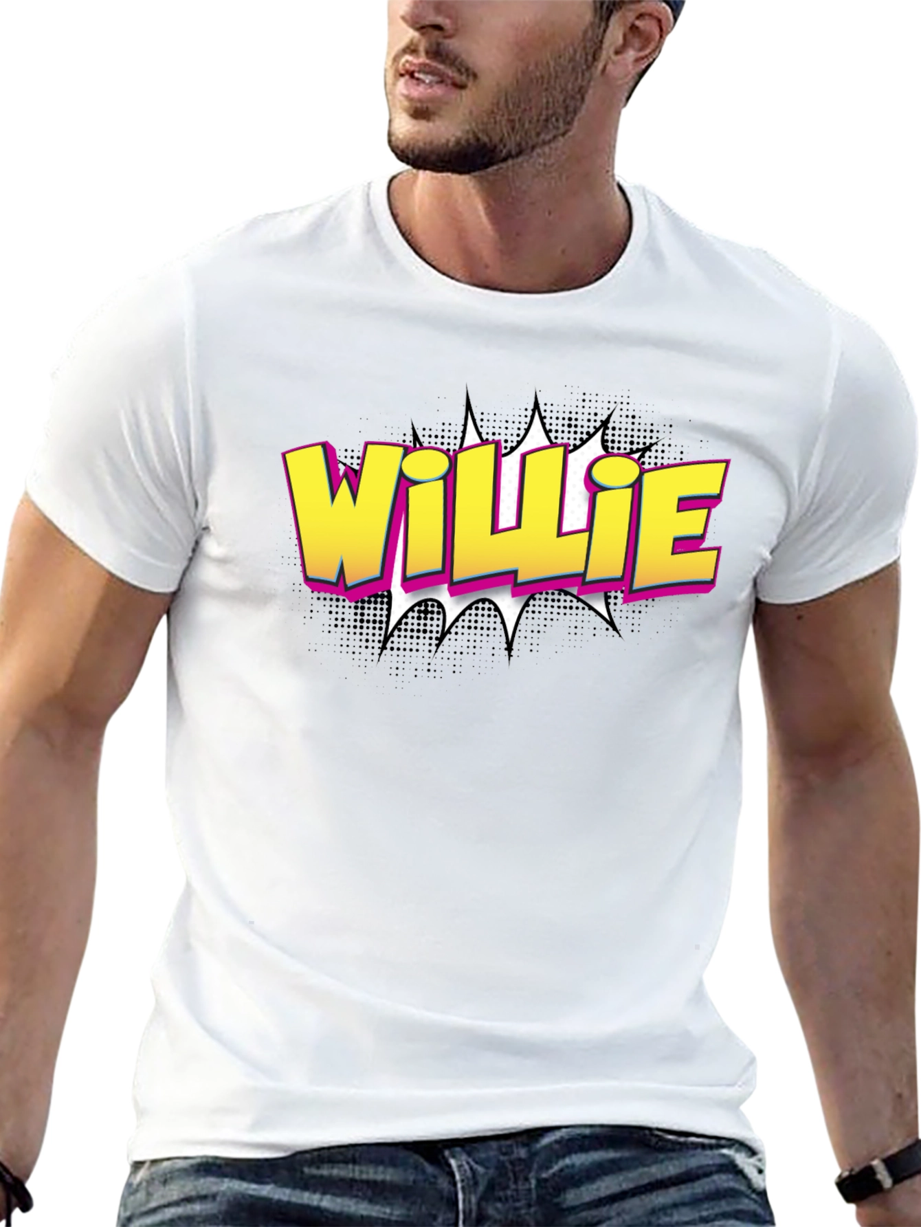 Willie Comic Style Black T-Shirt