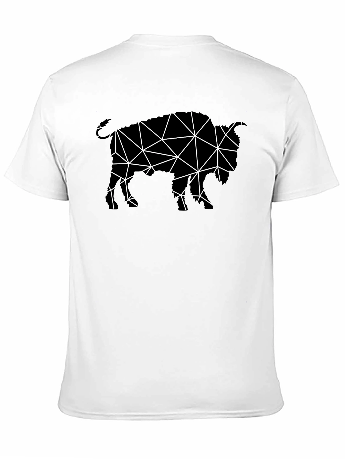 Geometric Bison Graphic Tee - Black