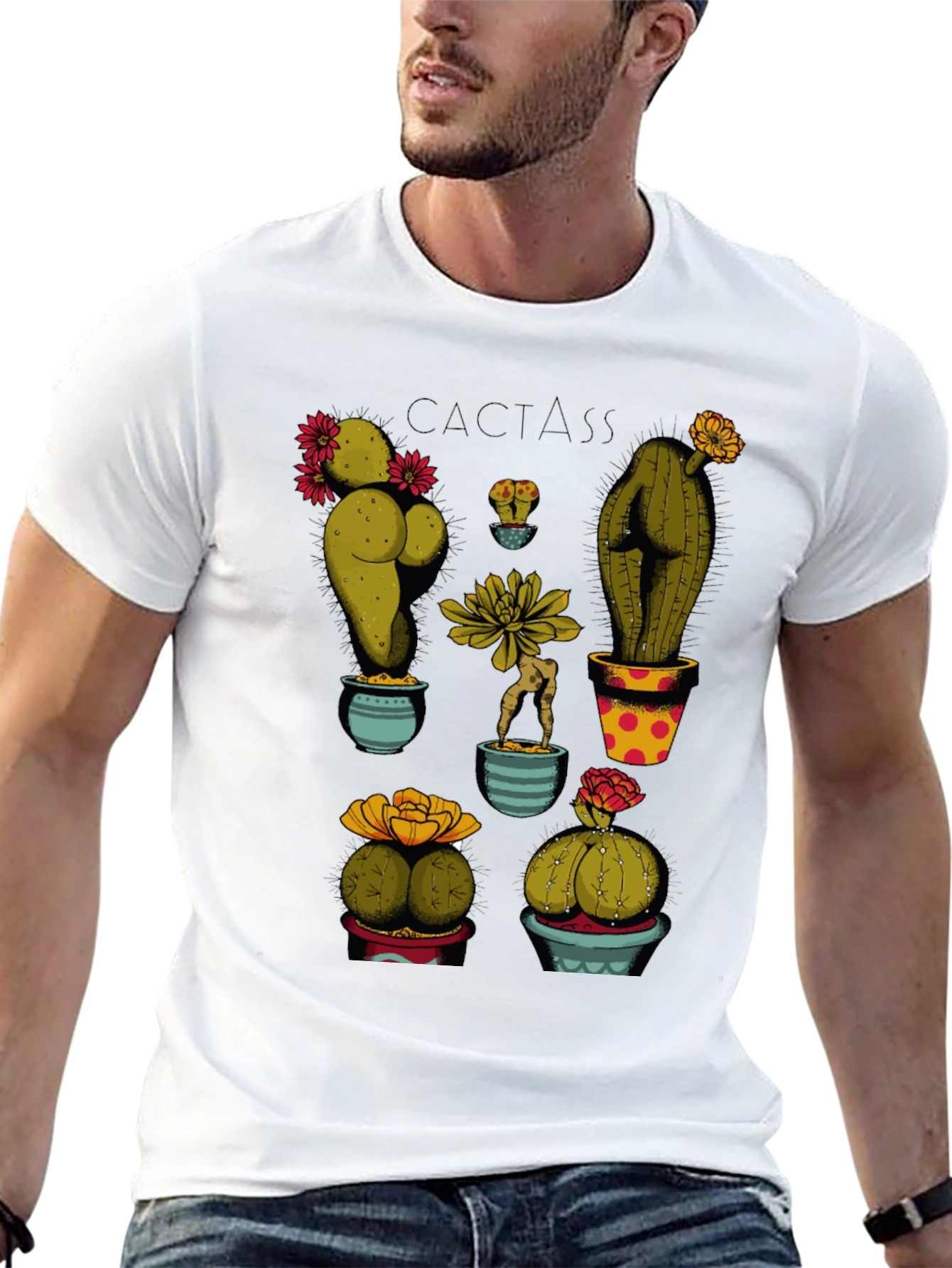 Cactass Graphic T-Shirt - Novelty Plant Humor Tee