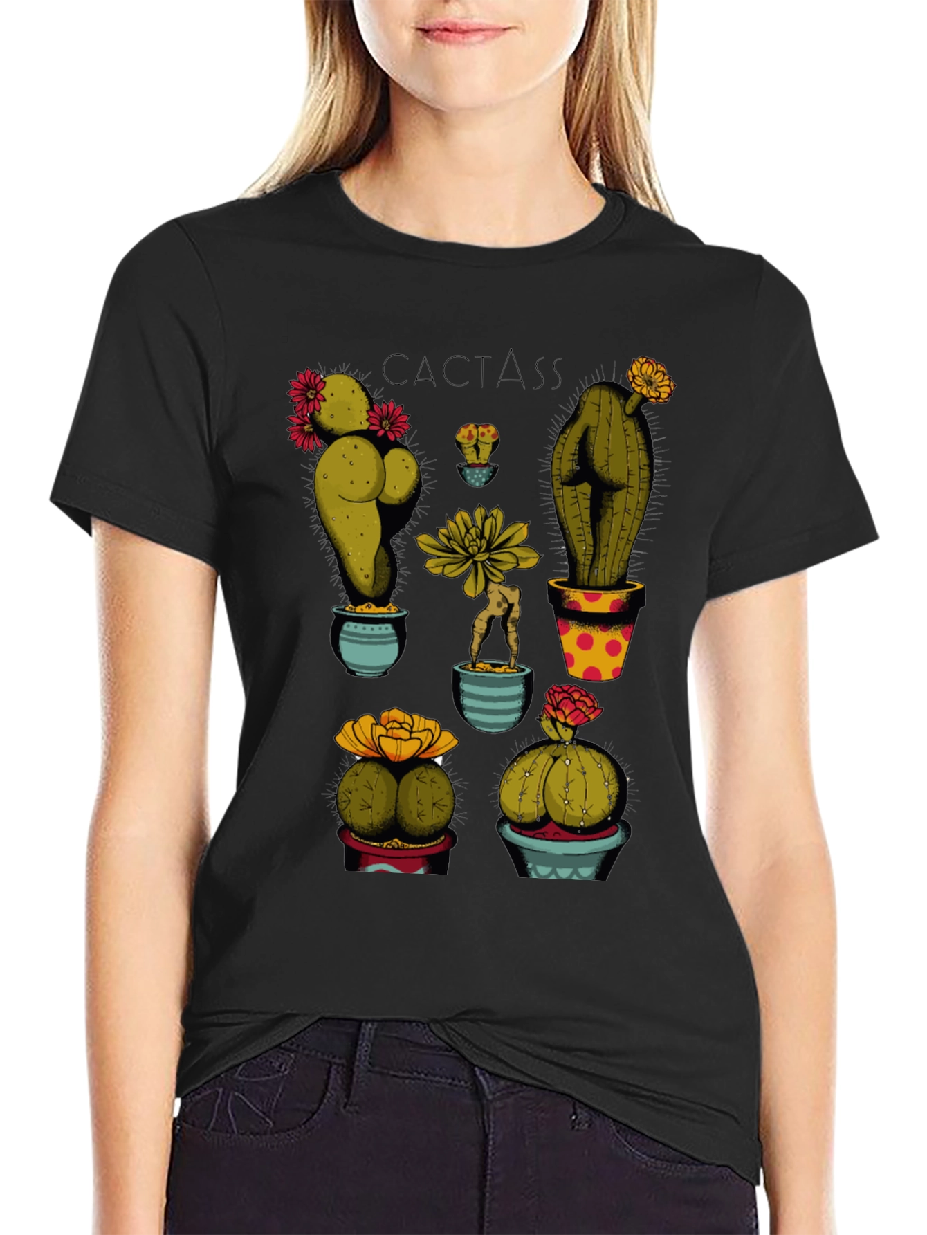 Cactass Graphic T-Shirt - Novelty Plant Humor Tee