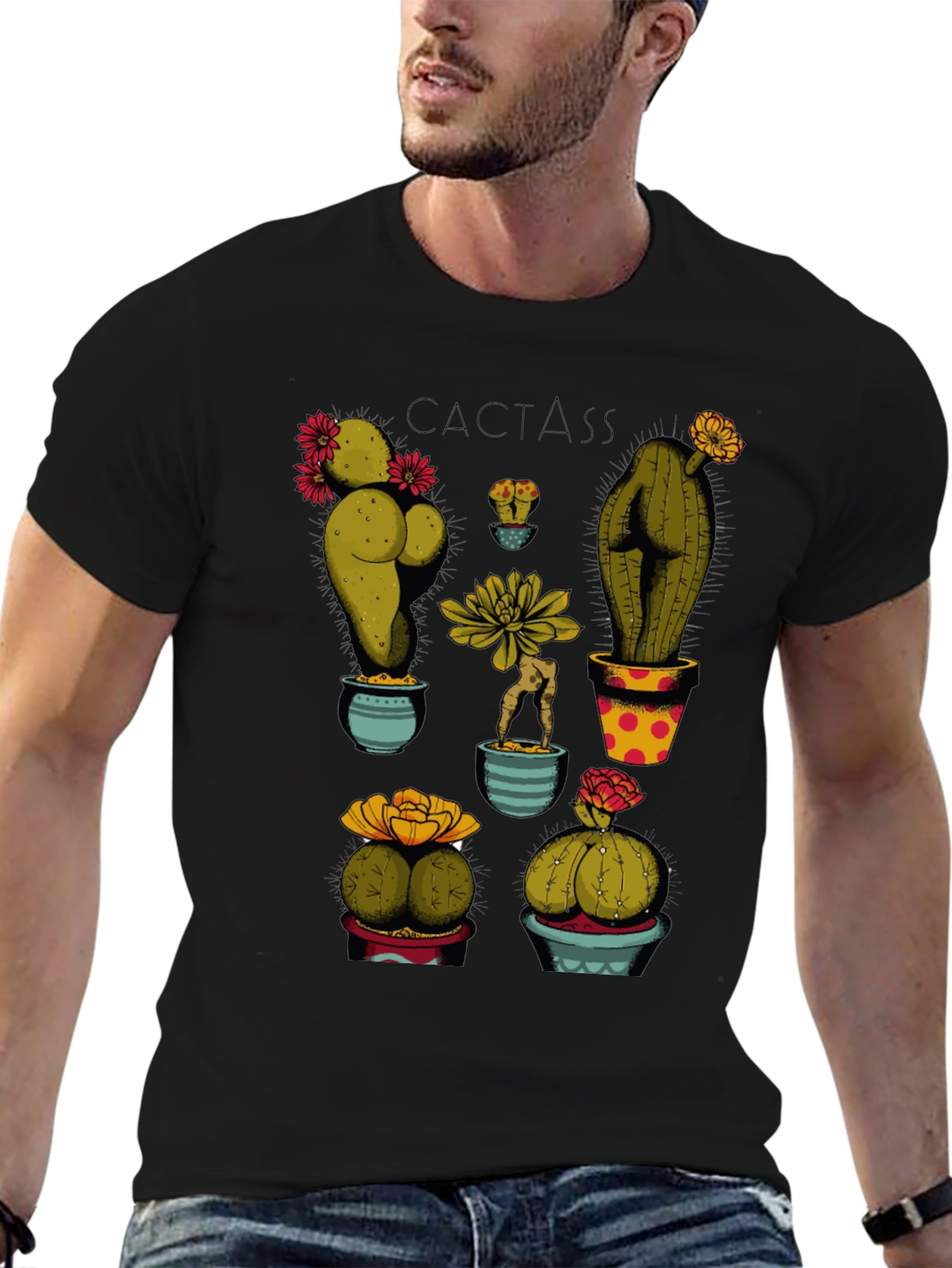 Cactass Graphic T-Shirt - Novelty Plant Humor Tee