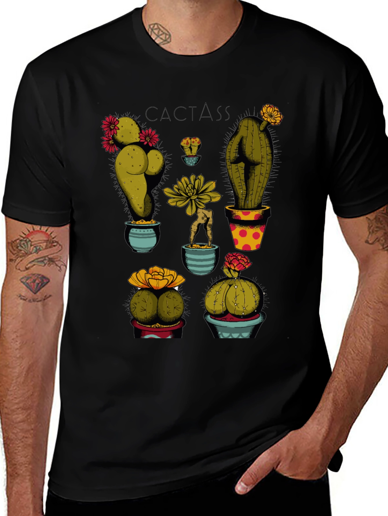 Cactass Graphic T-Shirt - Novelty Plant Humor Tee