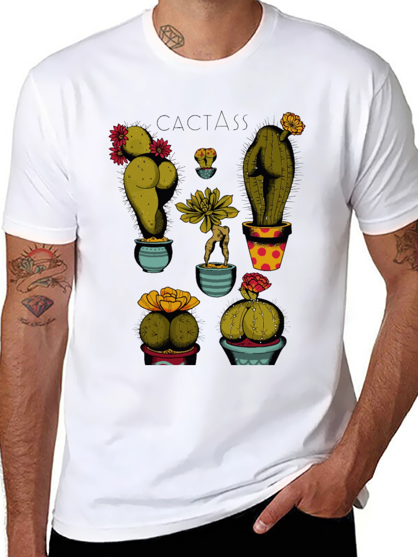 Cactass Graphic T-Shirt - Novelty Plant Humor Tee